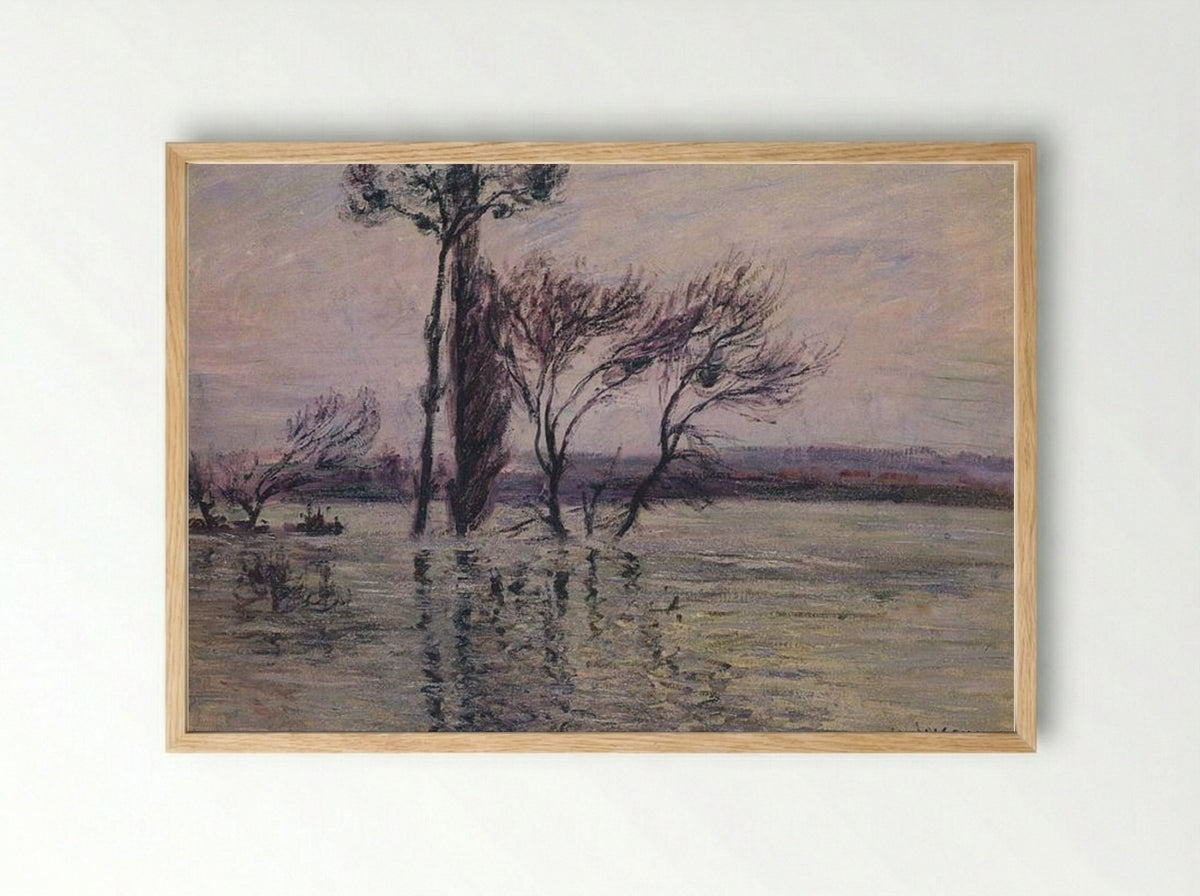 The Pointe de l'Île Under Water - Gustave Loiseau - Framed Print Wood
