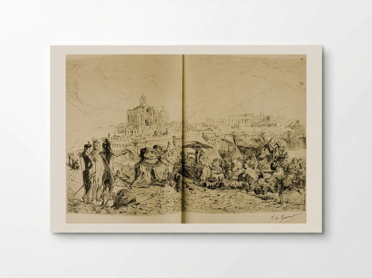 The Pont Neuf and the Samaritaine in 1775 - Jules de Goncourt - Poster