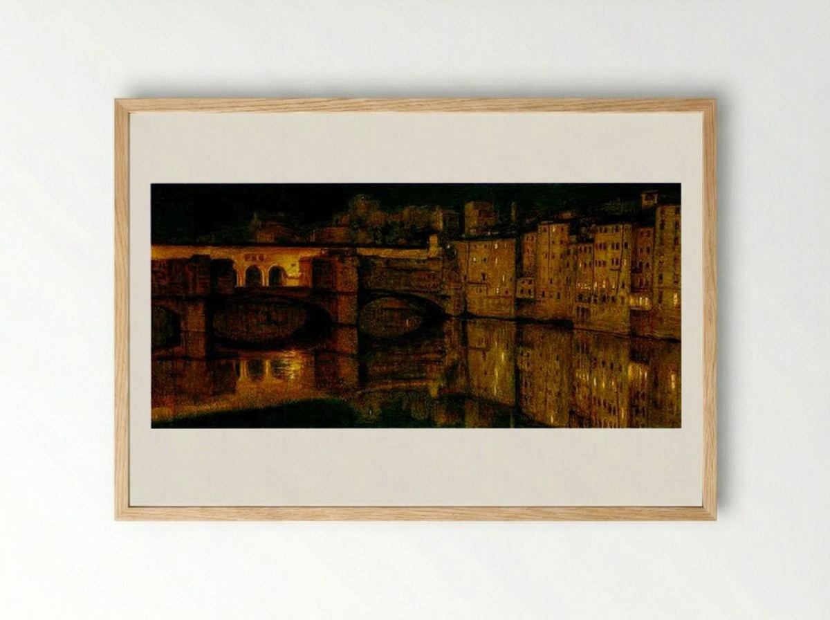The Ponte Vecchio, Florence - William Holman Hunt - Framed Print Wood