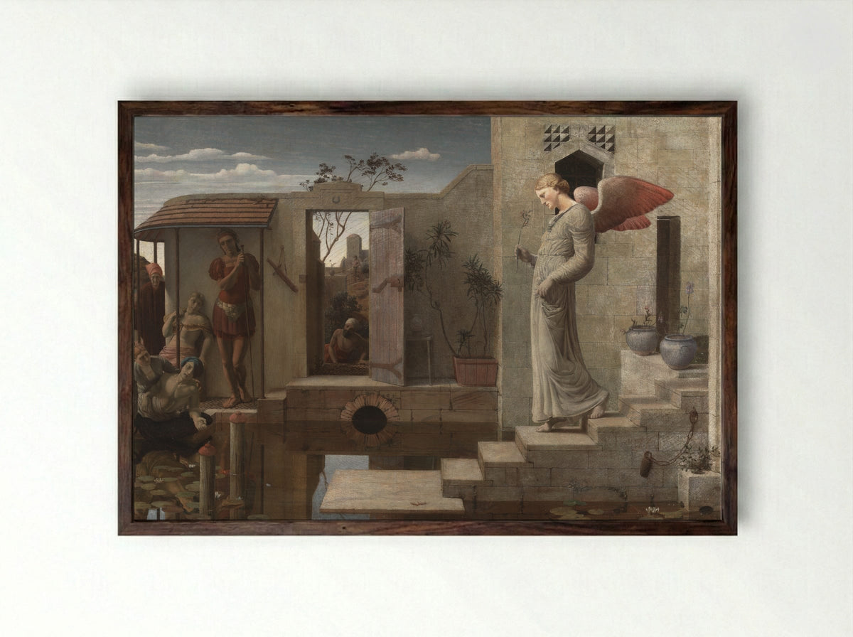 The Pool of Bethesda - Robert Bateman - Framed Print Dark Wood