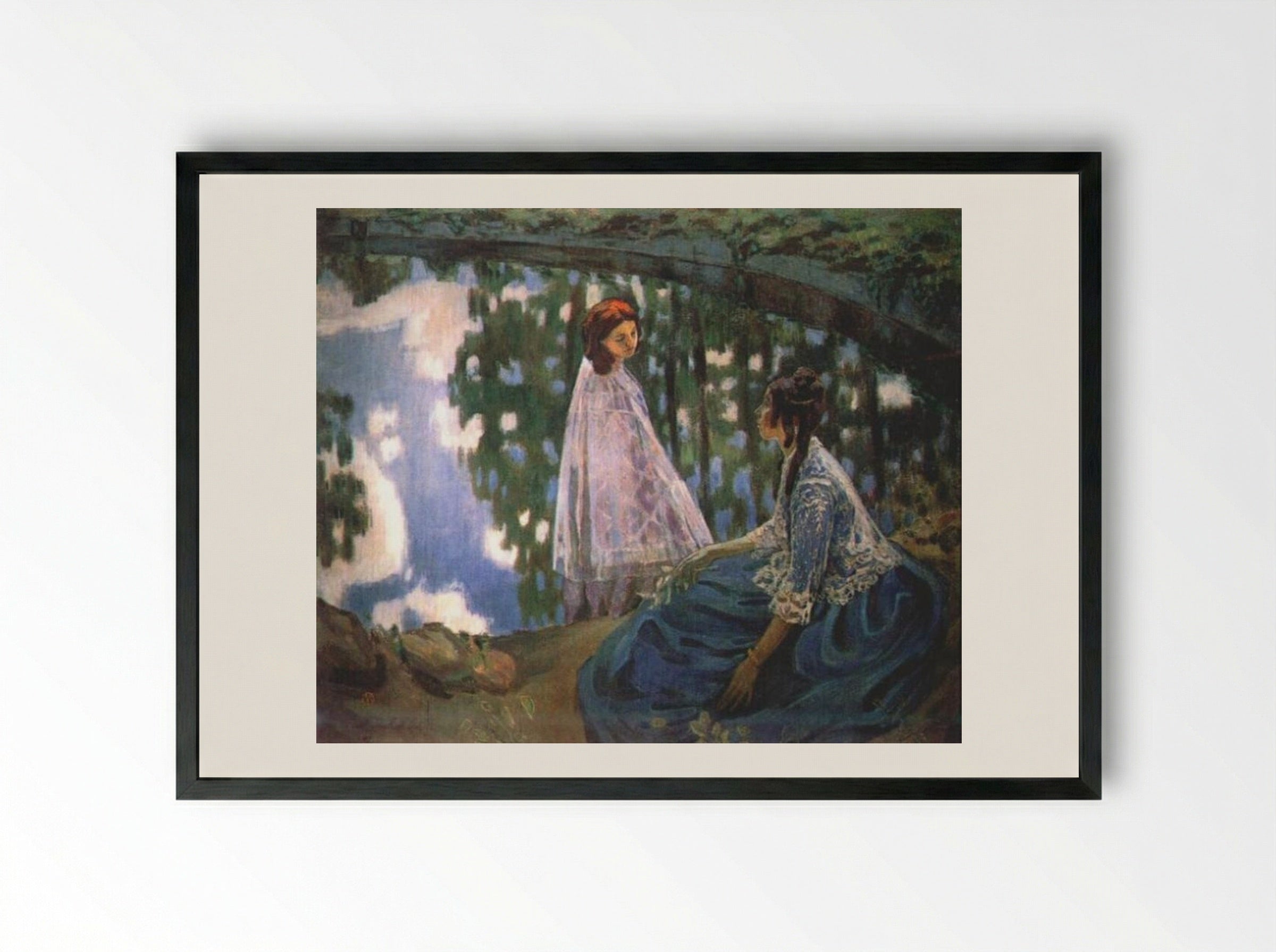 The Pool - Victor Borisov-Musatov - Framed Print Black