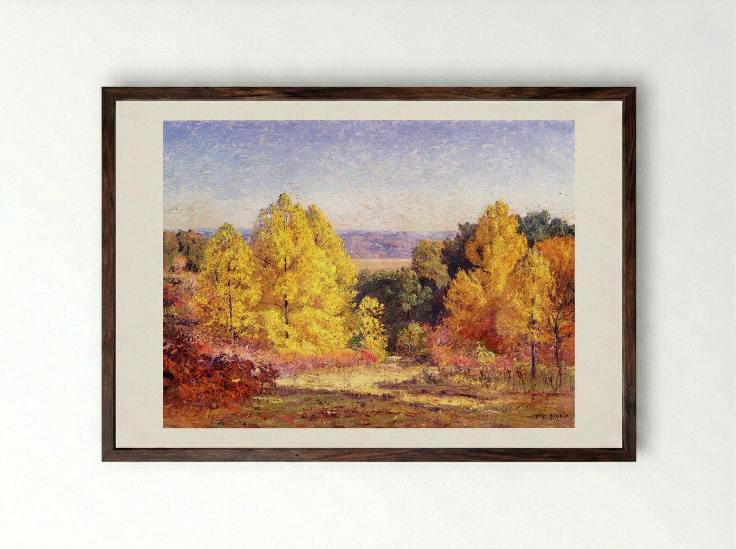 The Poplars - T. C. Steele - Framed Print Dark Wood