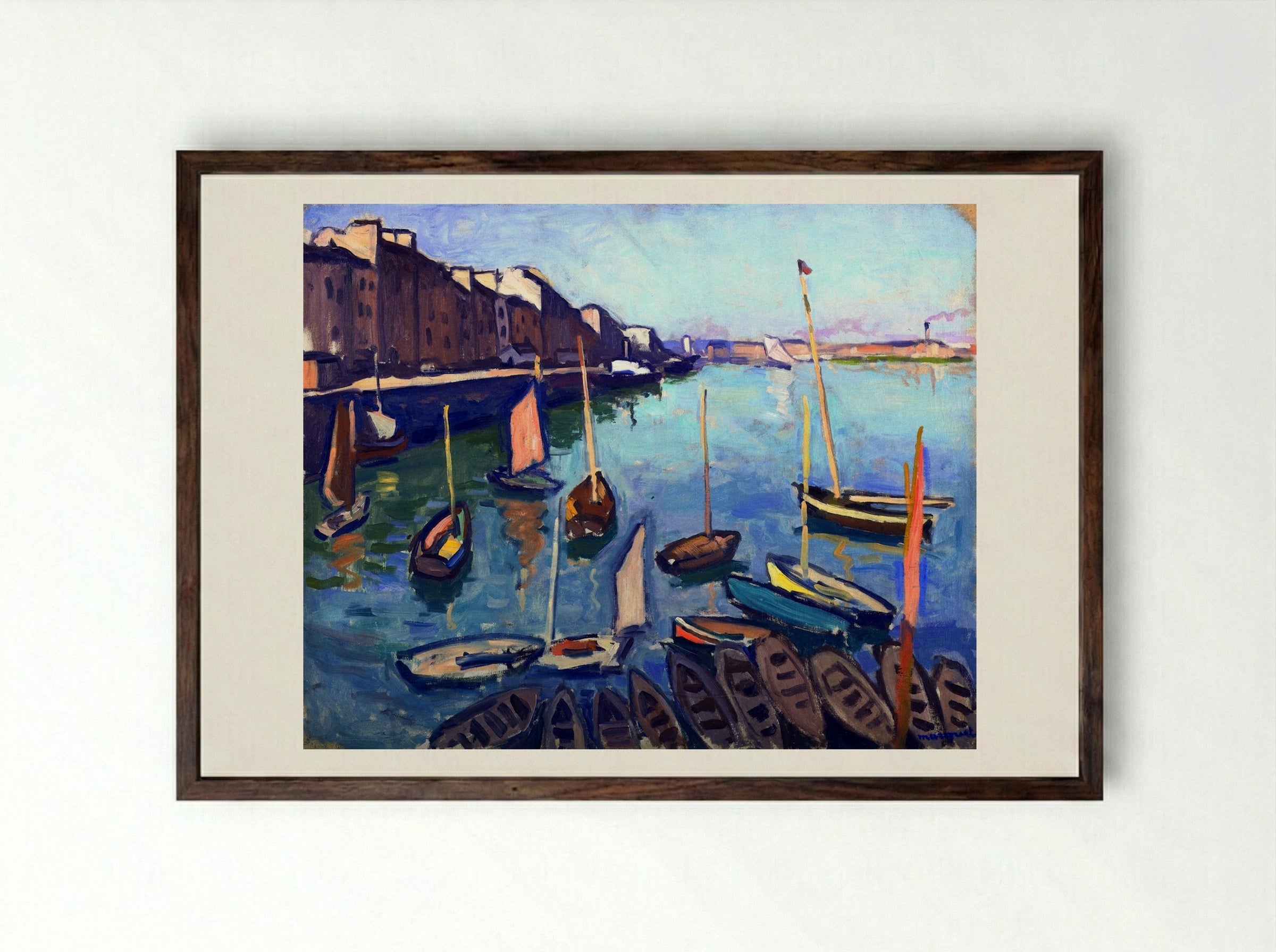 The Port, Le Havre - Albert Marquet - Framed Print Dark Wood