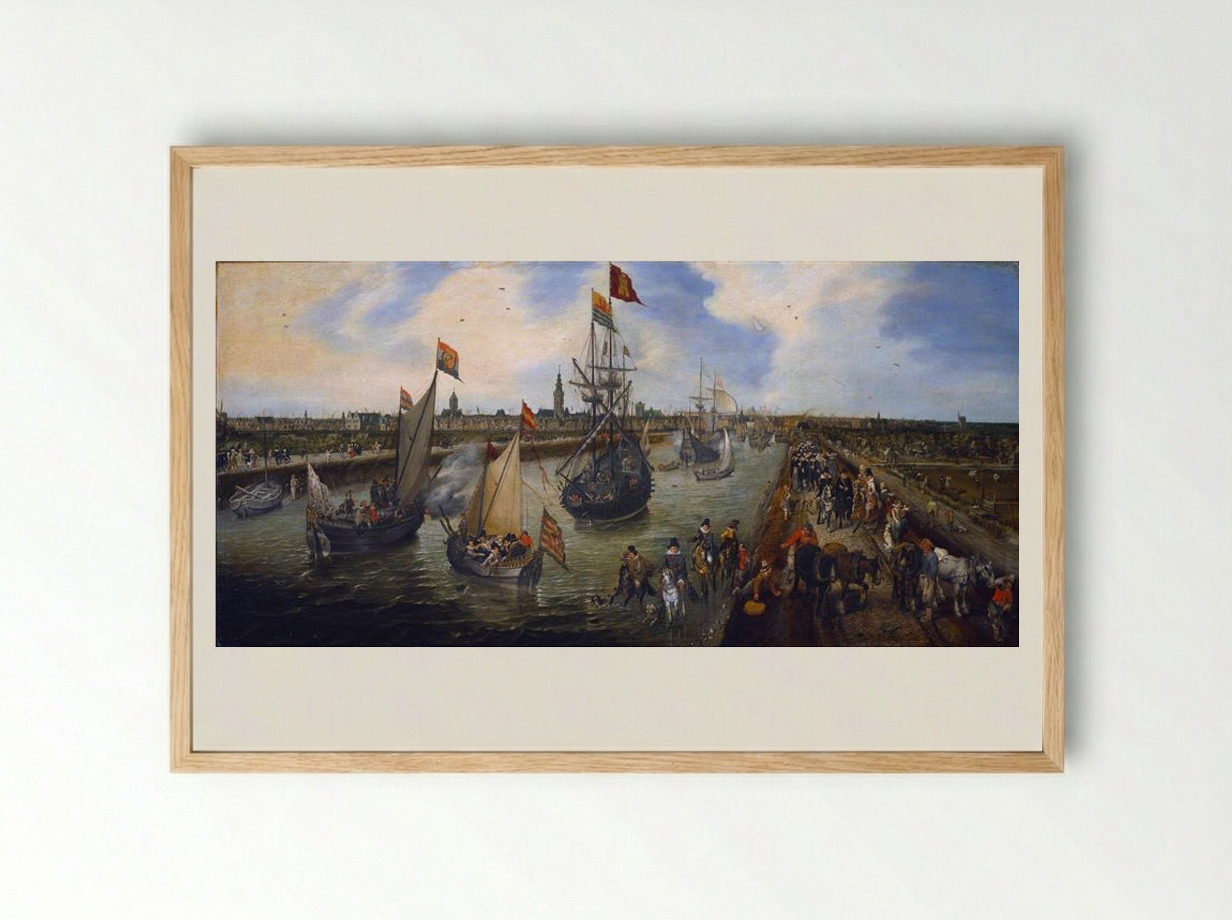 The Port of Middelburg - Adriaen van de Venne - Framed Print Wood
