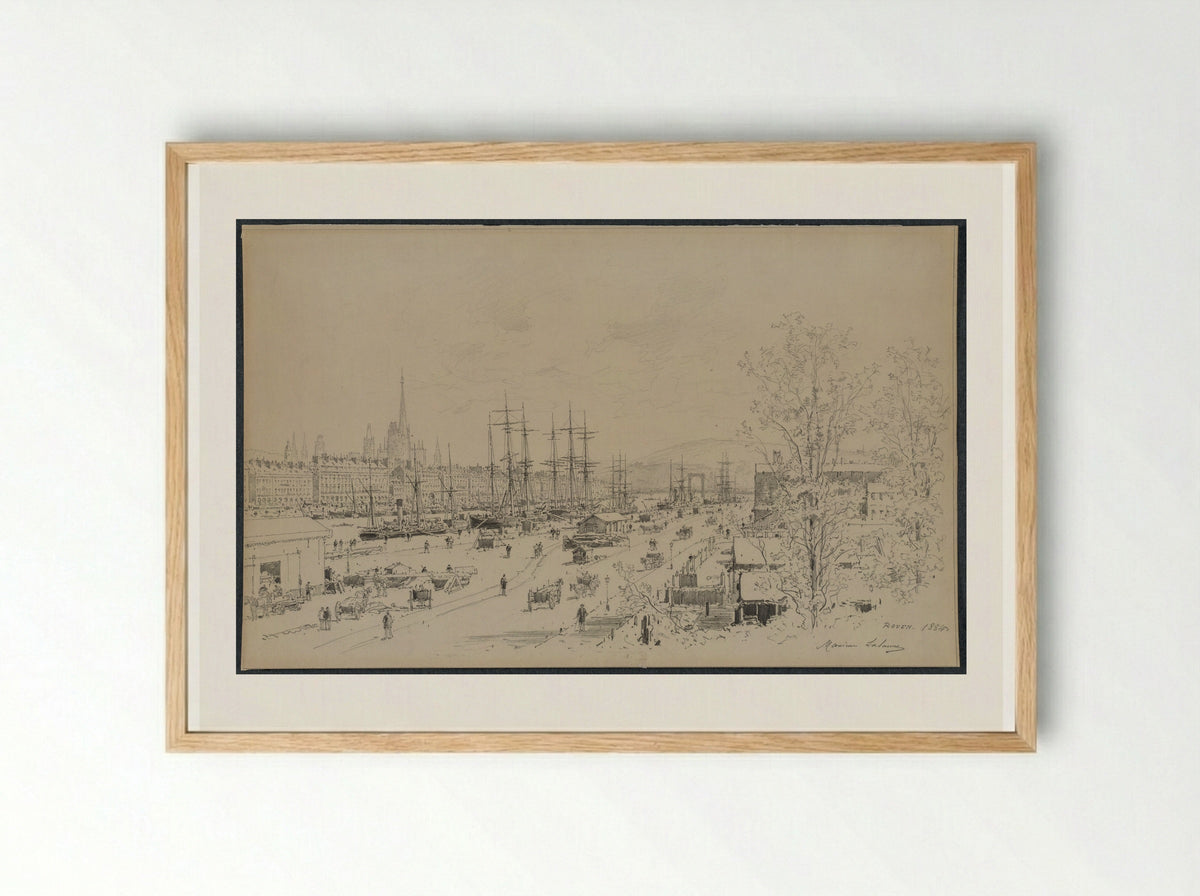 The Port of Rouen - Maxime Lalanne - Framed Print Wood