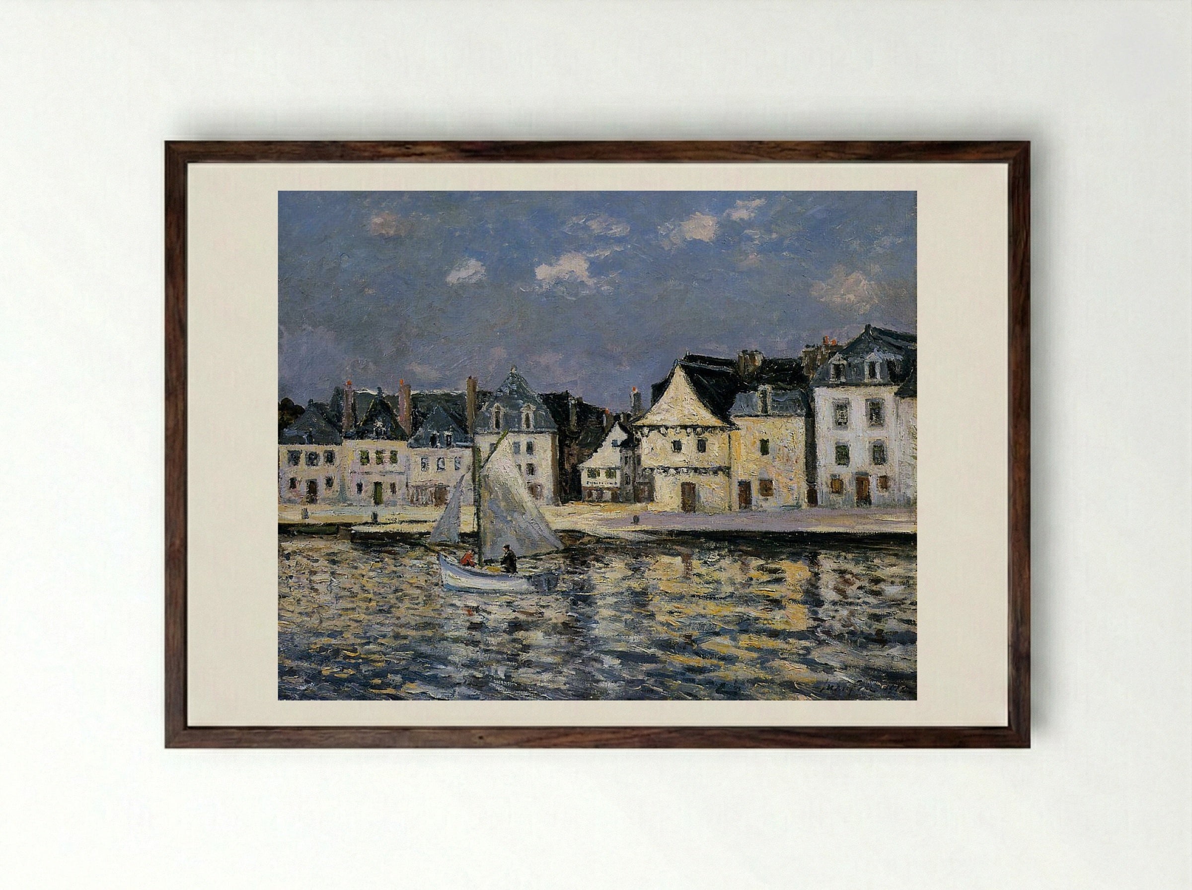 The Port of Saint Goustan - Maxime Maufra - Framed Print Dark Wood