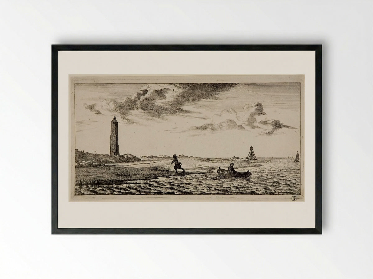 The Postilion Receives the Dispatches from the Long-boat - Joost van Geel - Framed Print Black