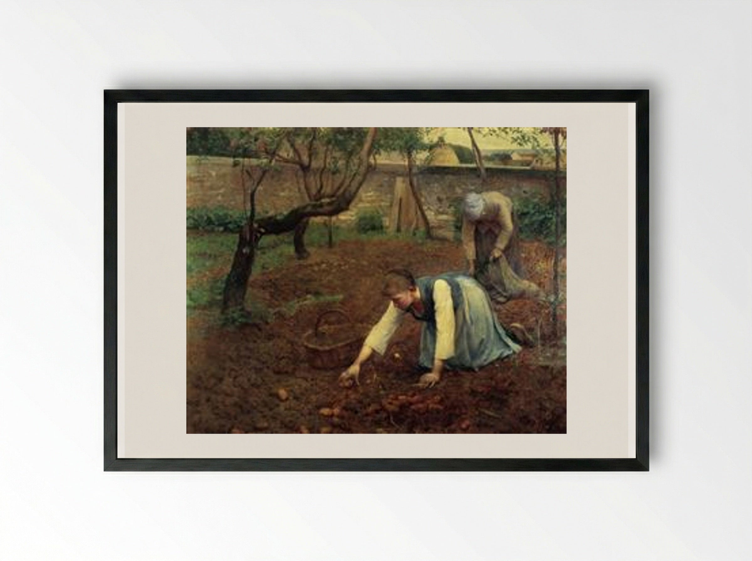 The Potato Gatherers - Guy Rose - Framed Print Black