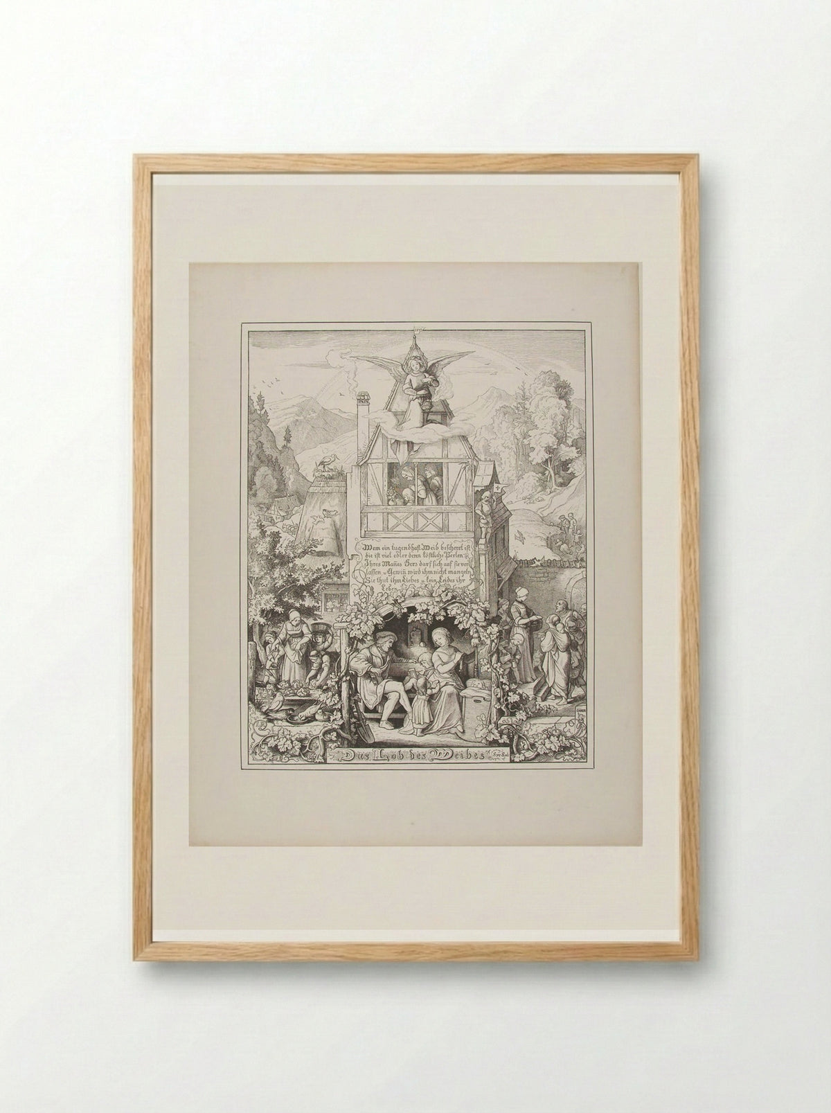 The Praise of Woman - Adrian Ludwig Richter - Framed Print Wood