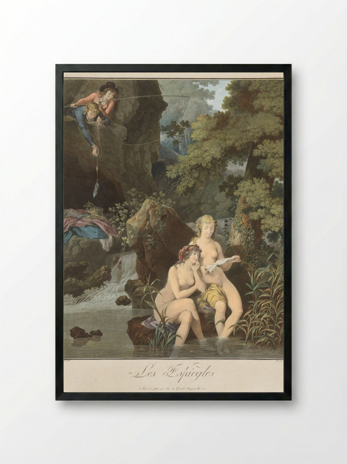 The Pranksters (Les Espiègles) - Charles-Melchior Descourtis - Framed Print Black