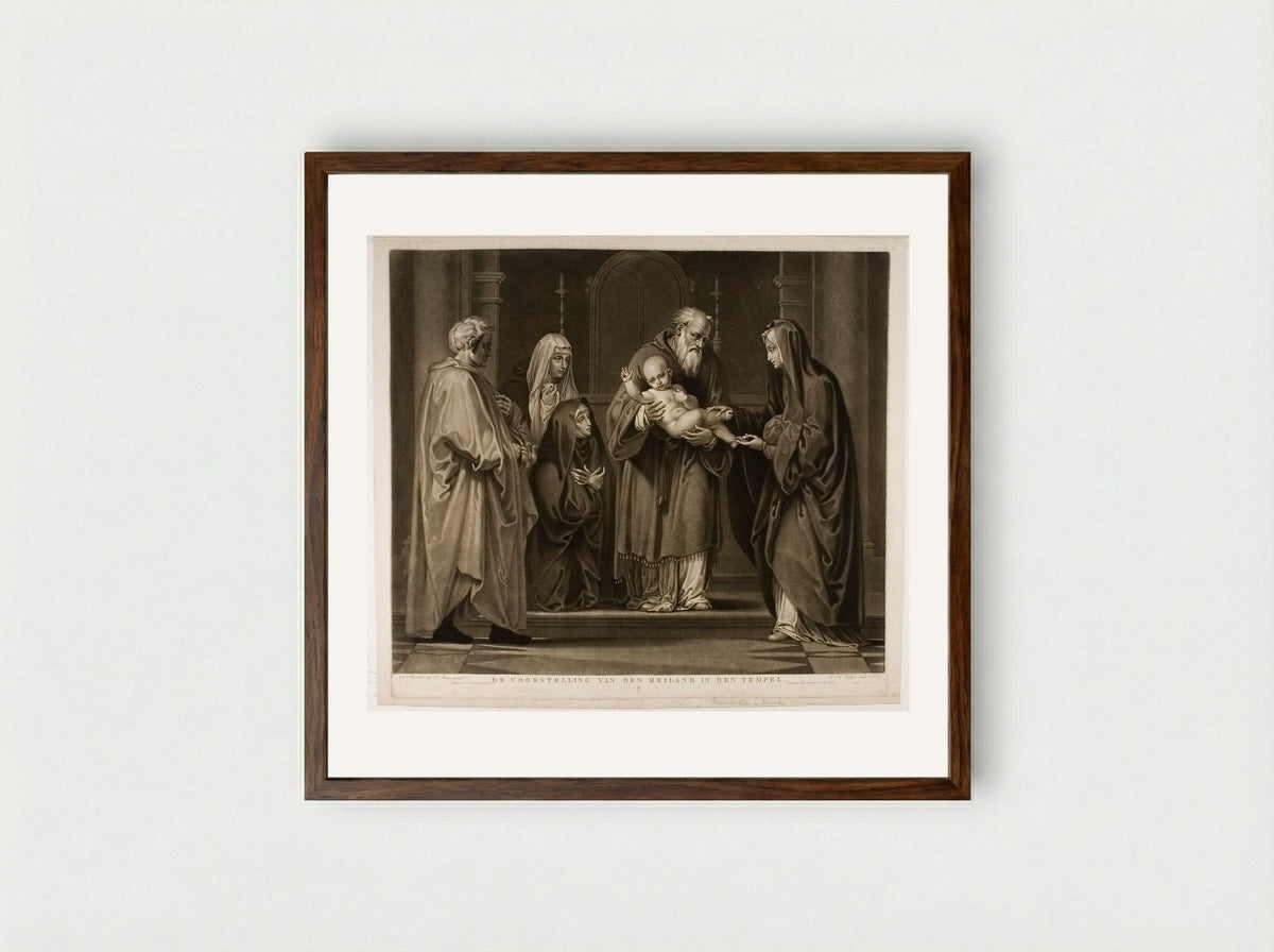 The Presentation in the Temple - Charles Howard Hodges - Framed Print Dark Wood