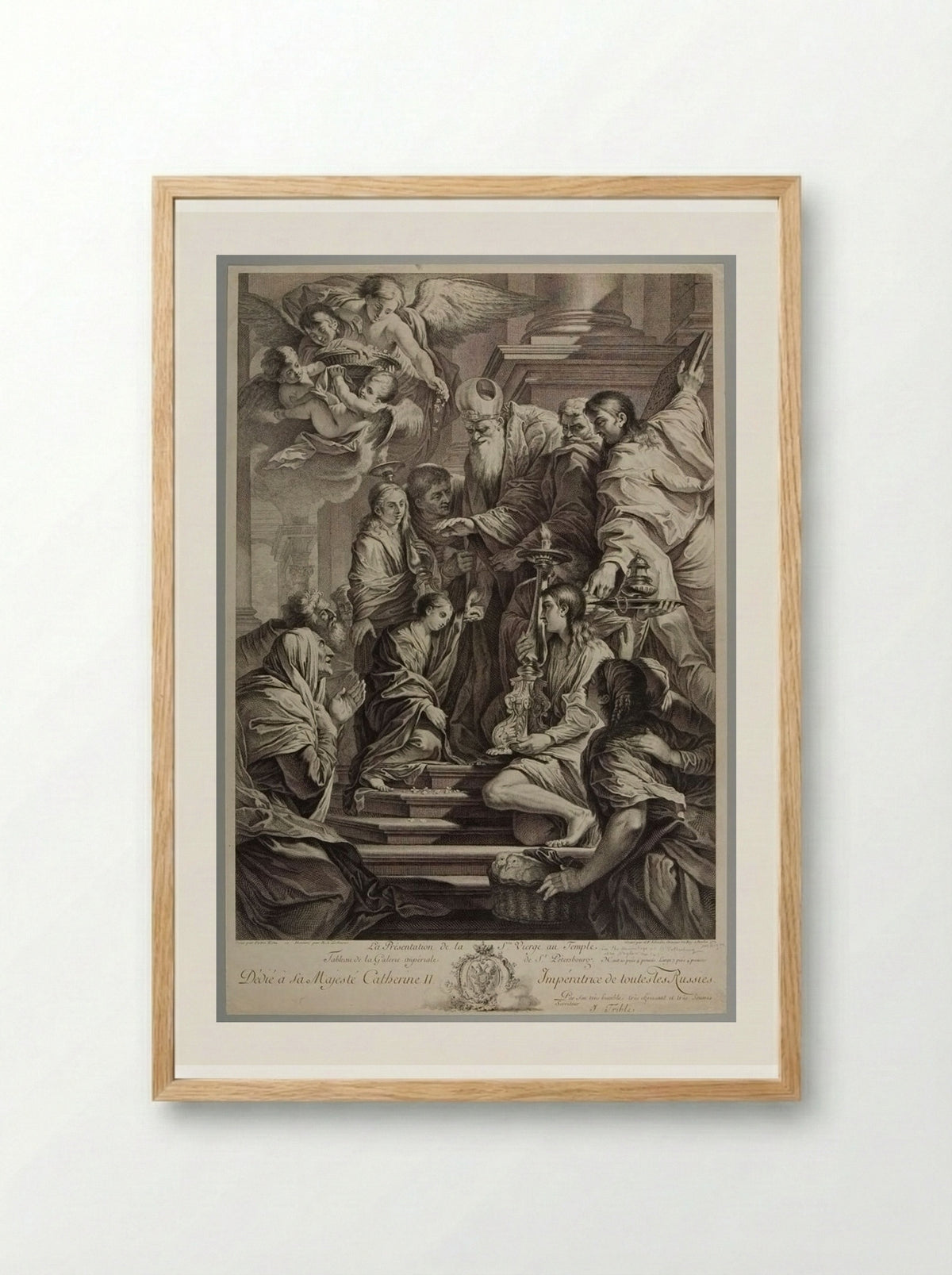 The Presentation of the Holy Virgin at the Temple - Georg Friedrich Schmidt - Framed Print Wood