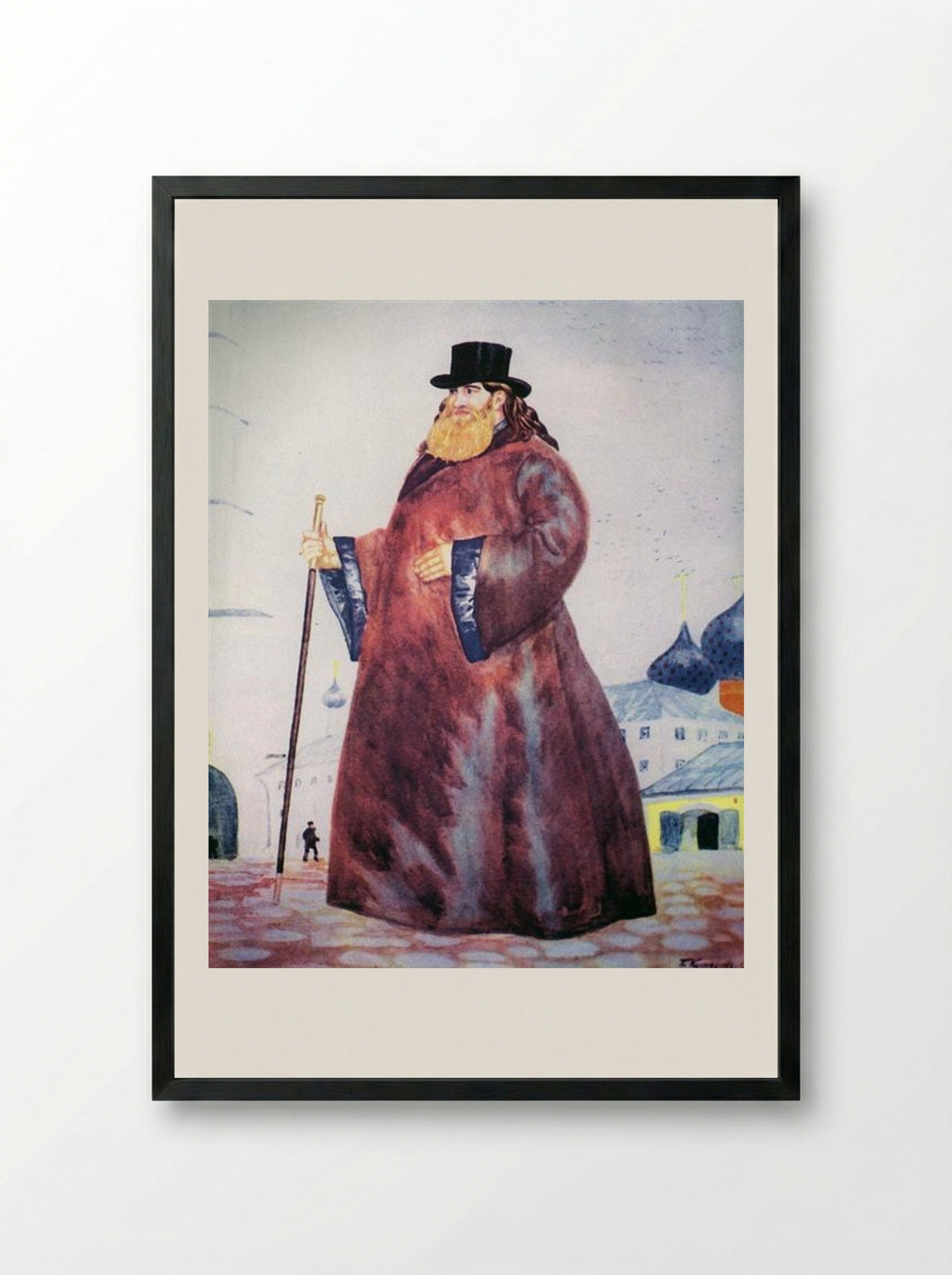 The Priest - Boris Kustodiev - Framed Print Black