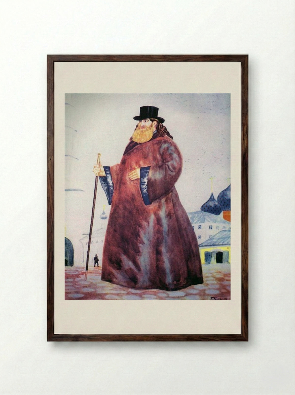 The Priest - Boris Kustodiev - Framed Print Dark Wood