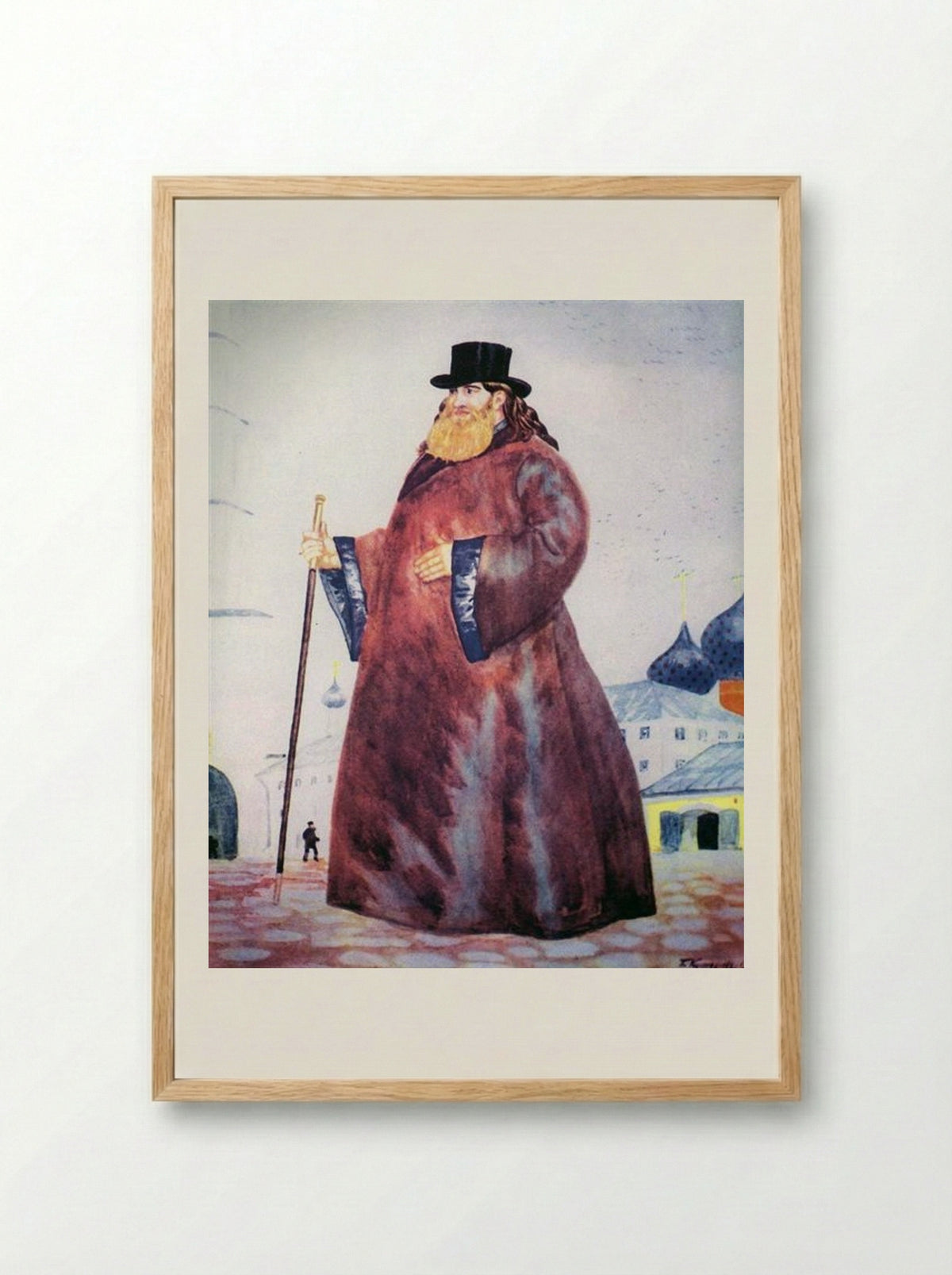 The Priest - Boris Kustodiev - Framed Print Wood