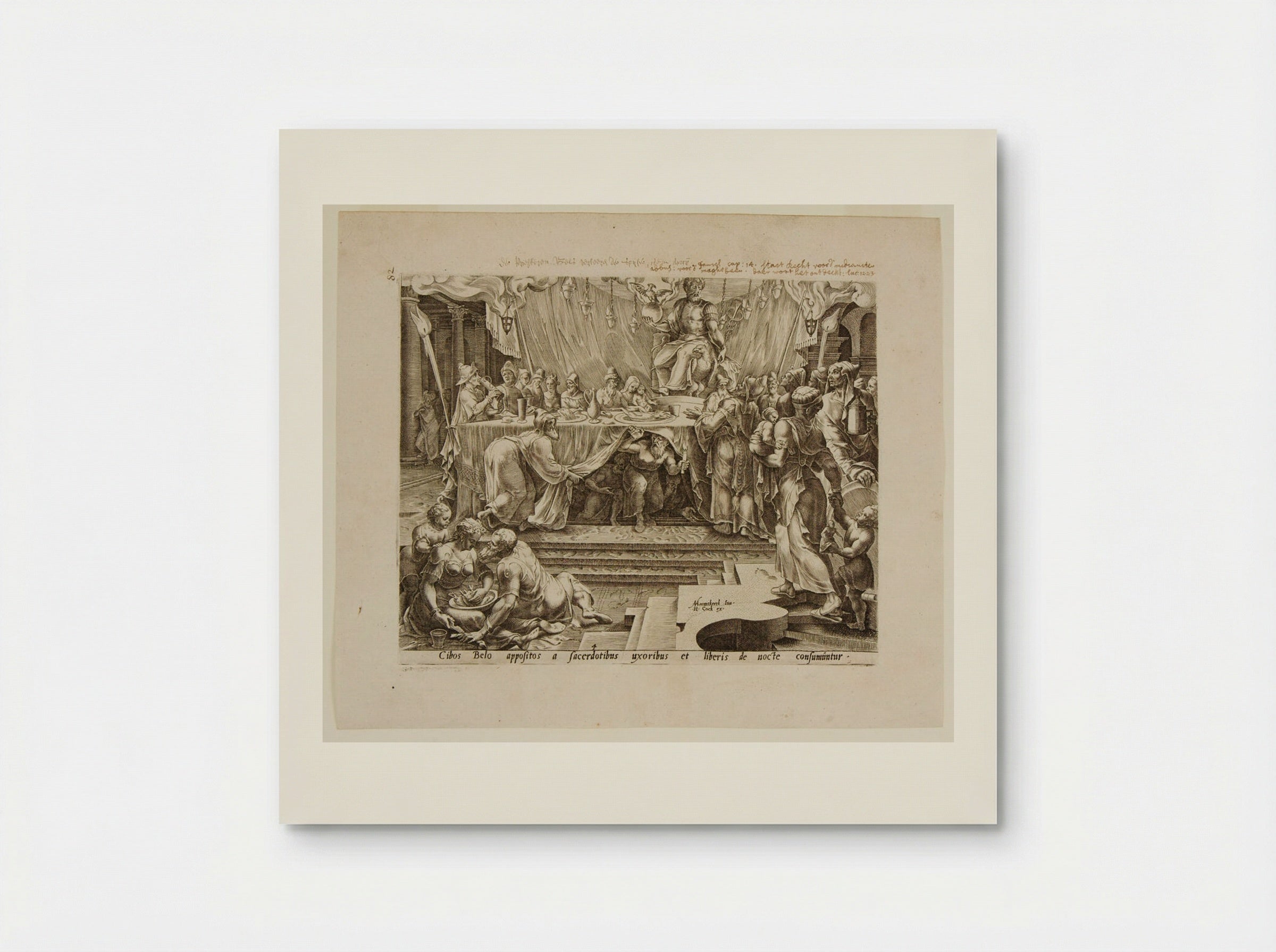 The Priests, Their Wives and Children Eat the Offerings to Baal - Philips Galle - Poster