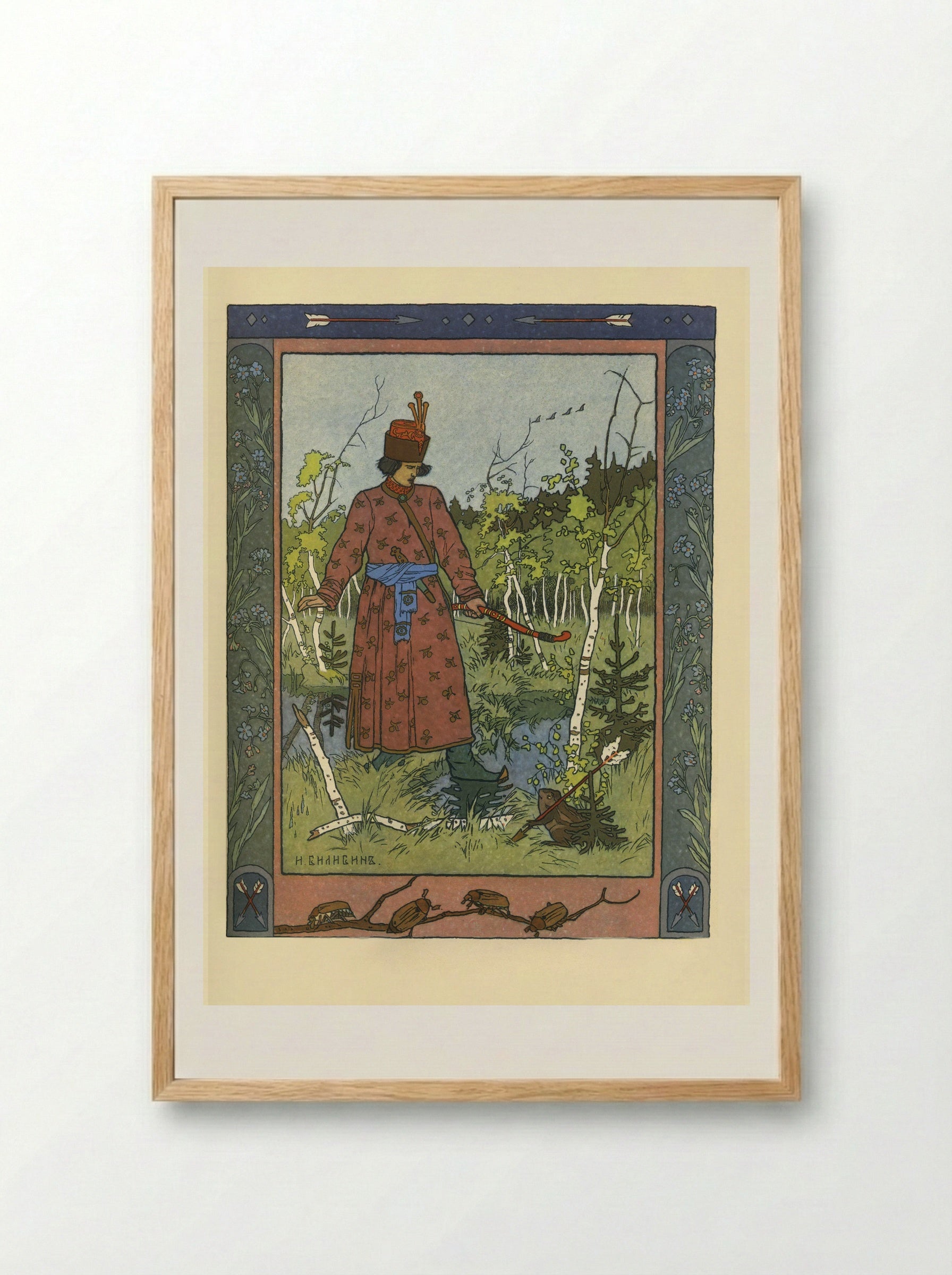 The Prince and the Frog - Ivan Bilibin - Framed Print Wood
