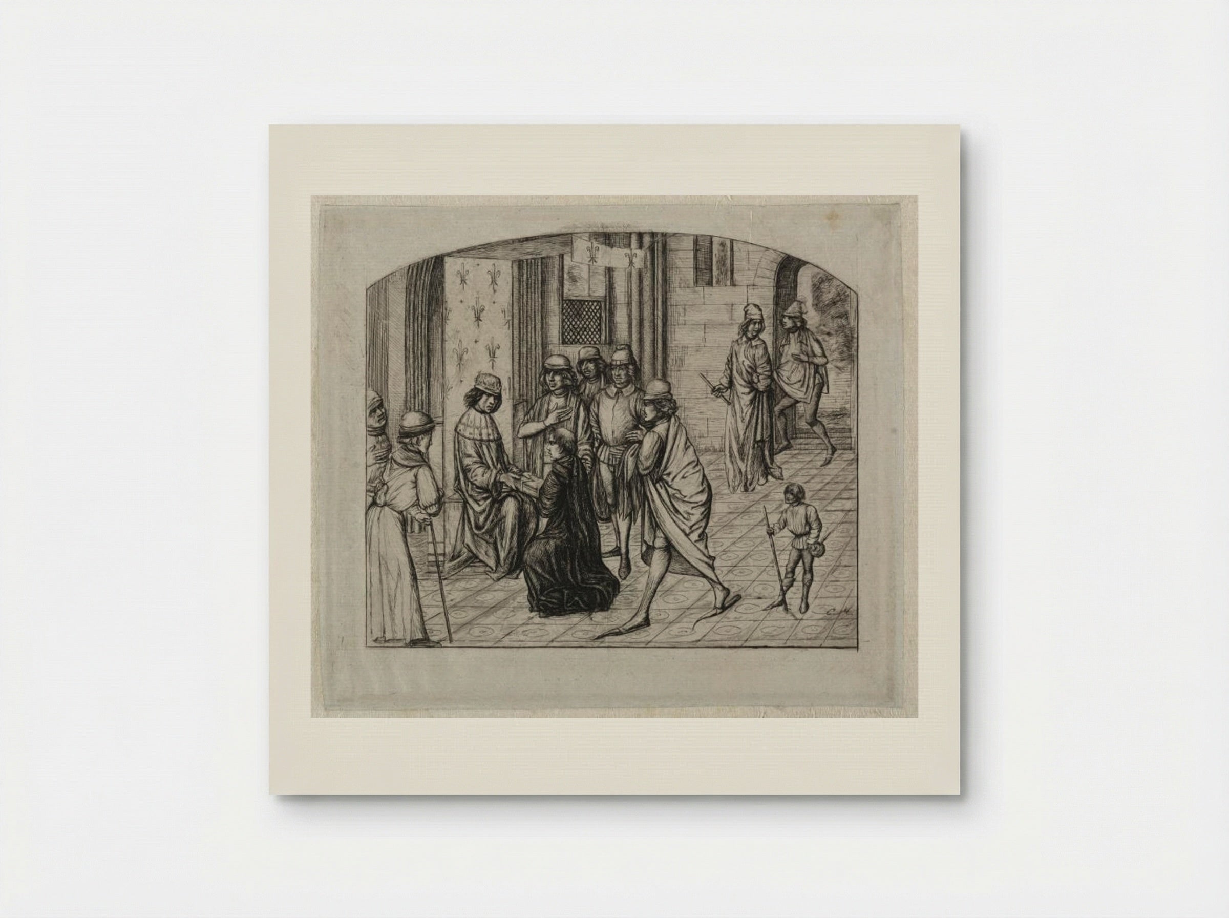 The Printed Work of the Latin Author, Valerius Maximus, Being Presented to King Louis XI - Charles Meryon - Poster