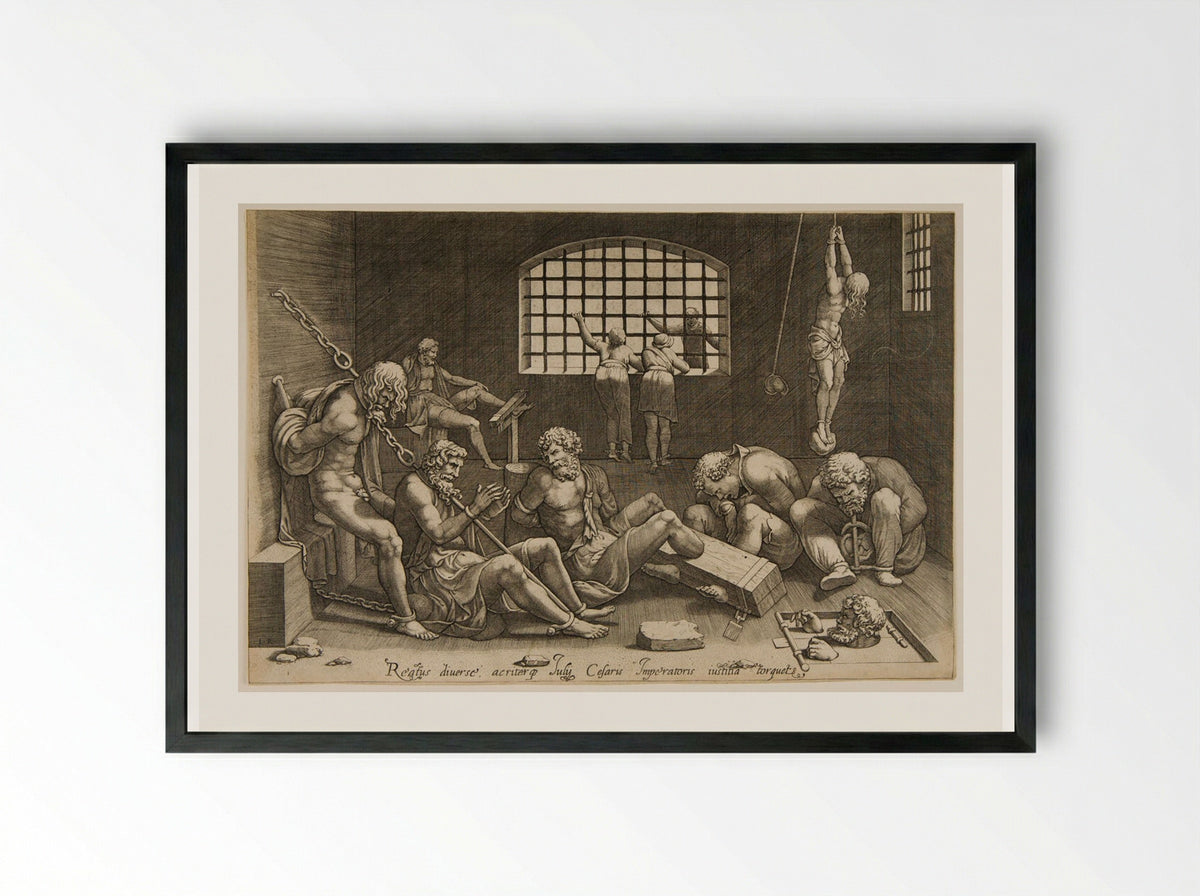 The Prison - Giorgio Ghisi - Framed Print Black