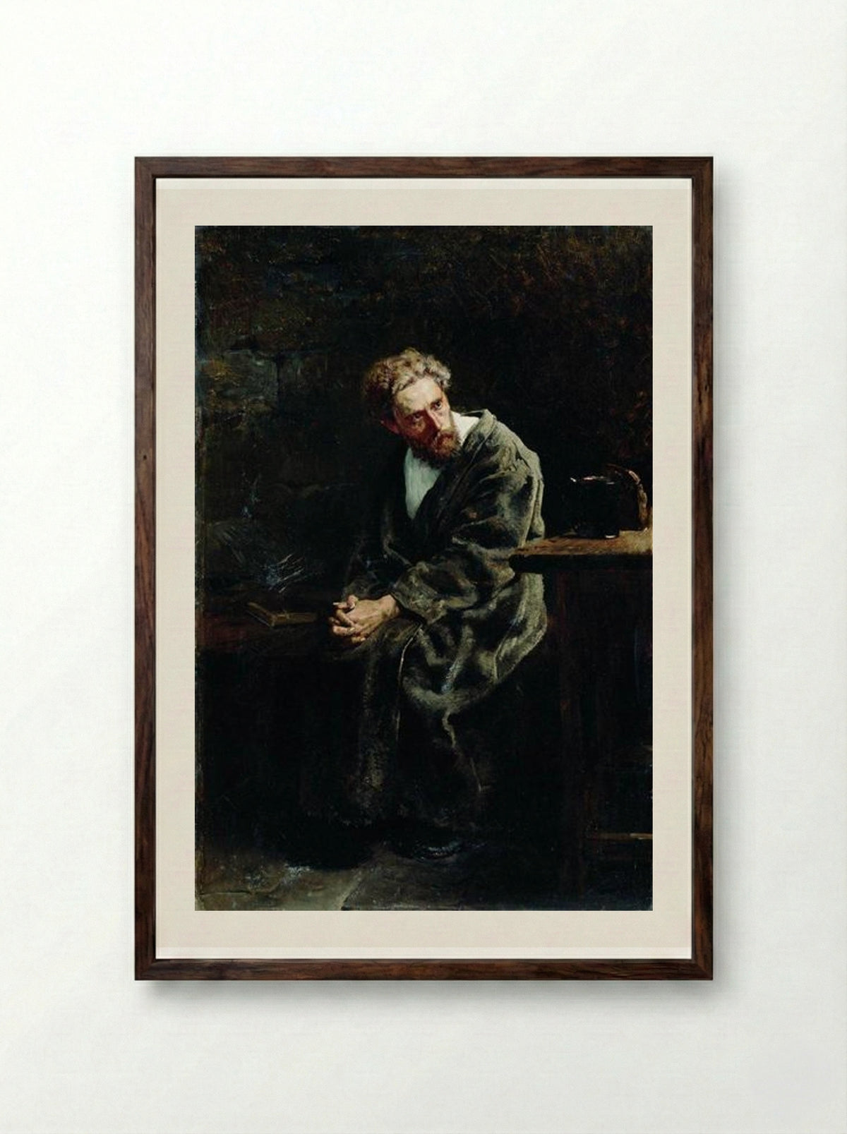 The Prisoner - Vladimir Makovsky - Framed Print Dark Wood