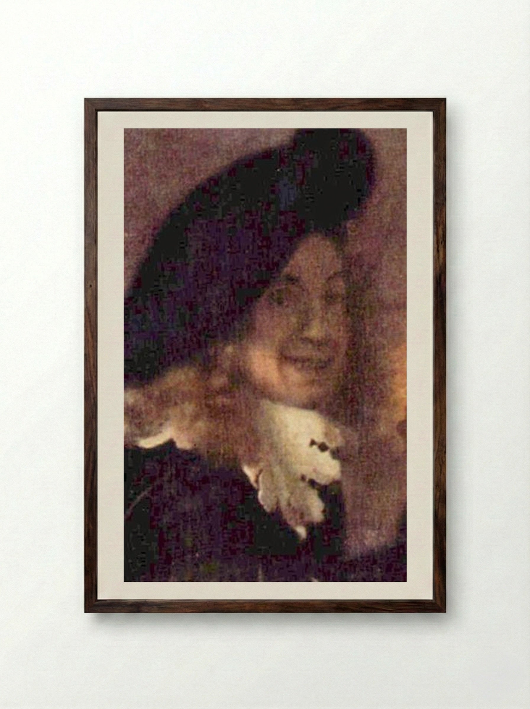 The Procuress (Supposed Self-Portrait) - Johannes Vermeer - Framed Print Dark Wood