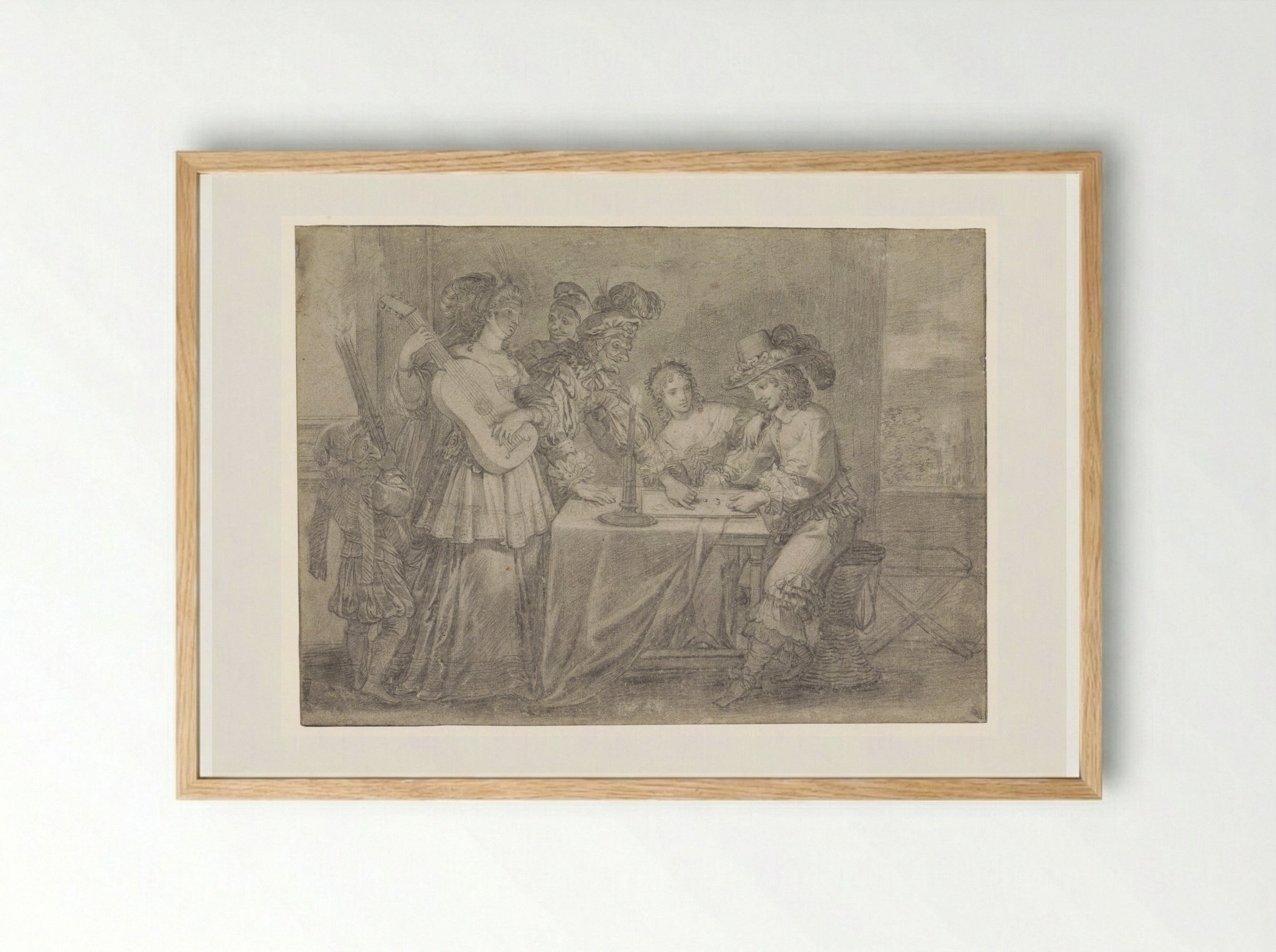 The Prodigal Son Gambling with Bad Company - Abraham Bosse - Framed Print Wood