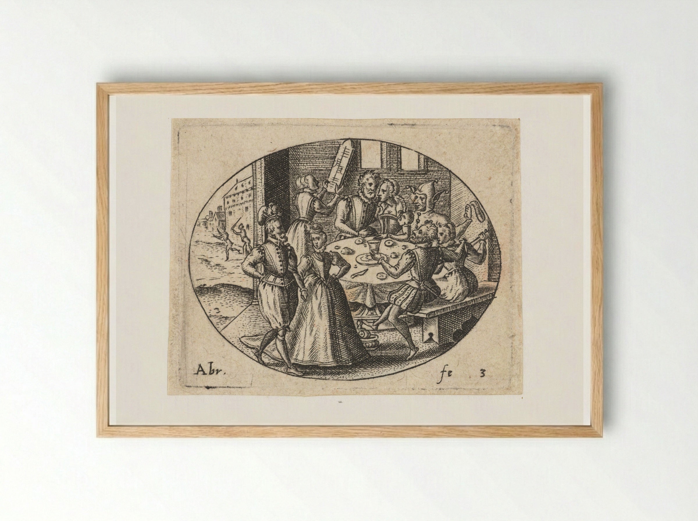 The Prodigal Son Squandering His Inheritance - Abraham de Bruyn - Framed Print Wood