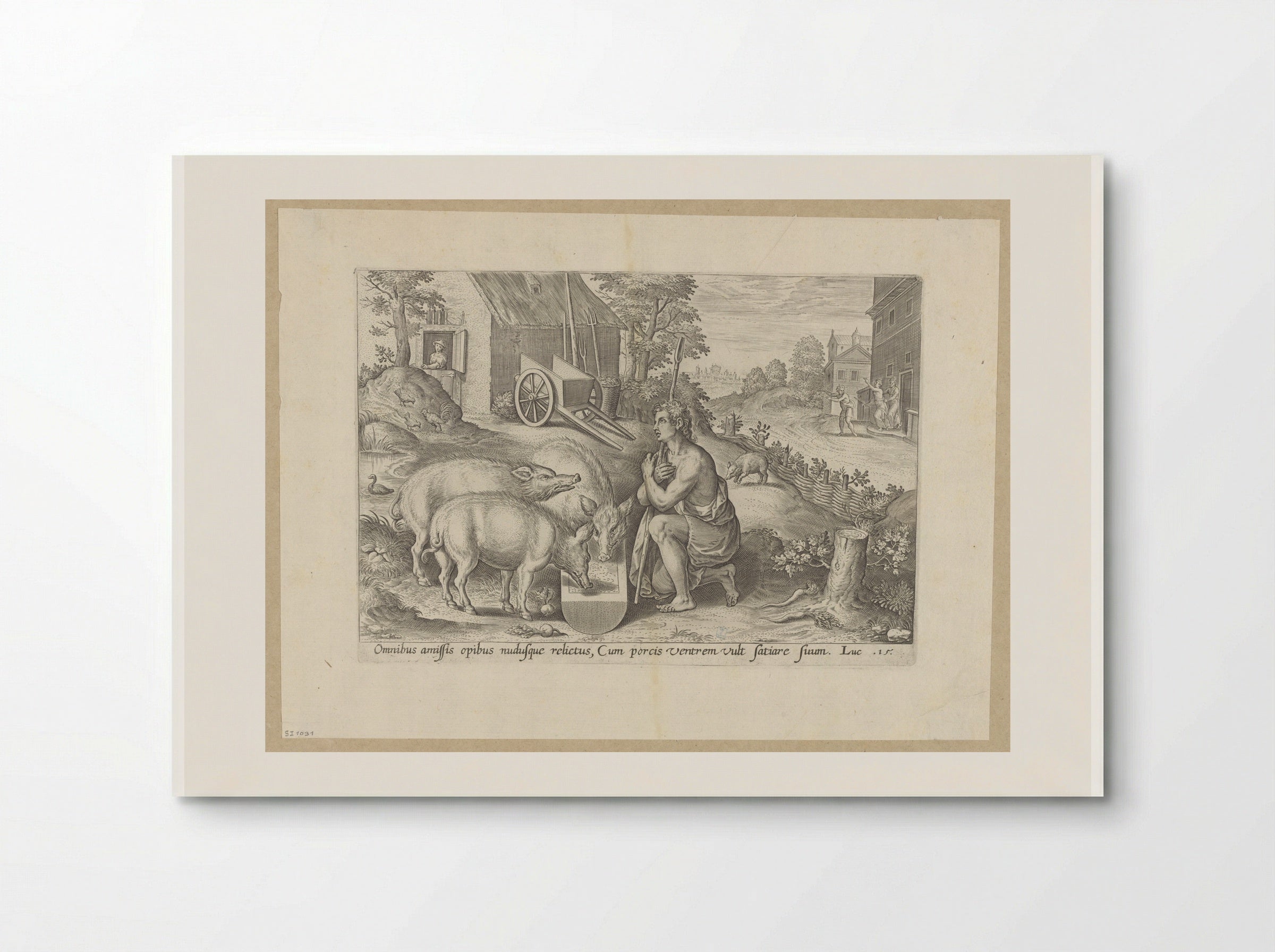 The Prodigal Son as a Swineherd - Hans Collaert the Elder - Poster