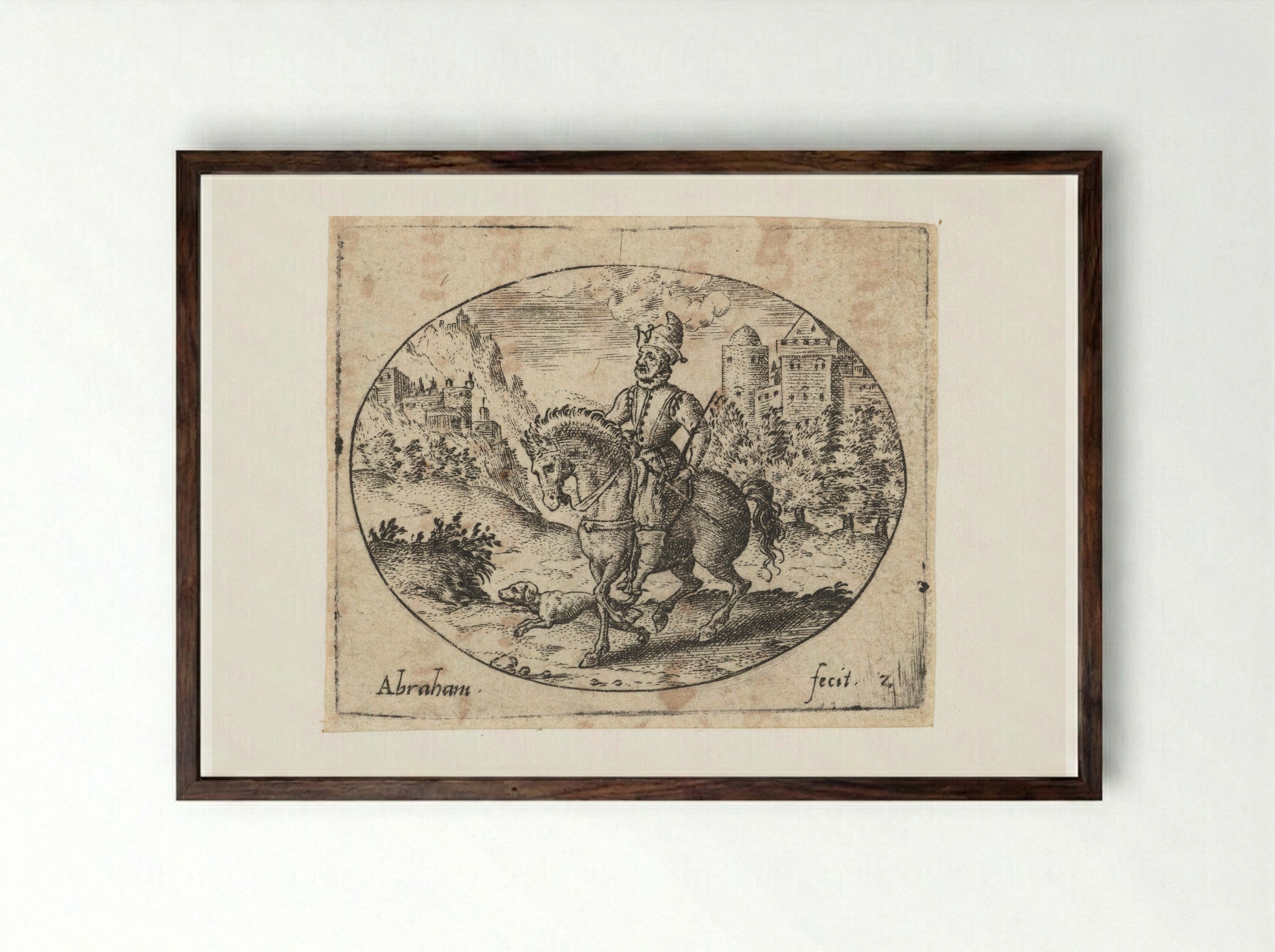 The Prodigal Son on His Travels - Abraham de Bruyn - Framed Print Dark Wood