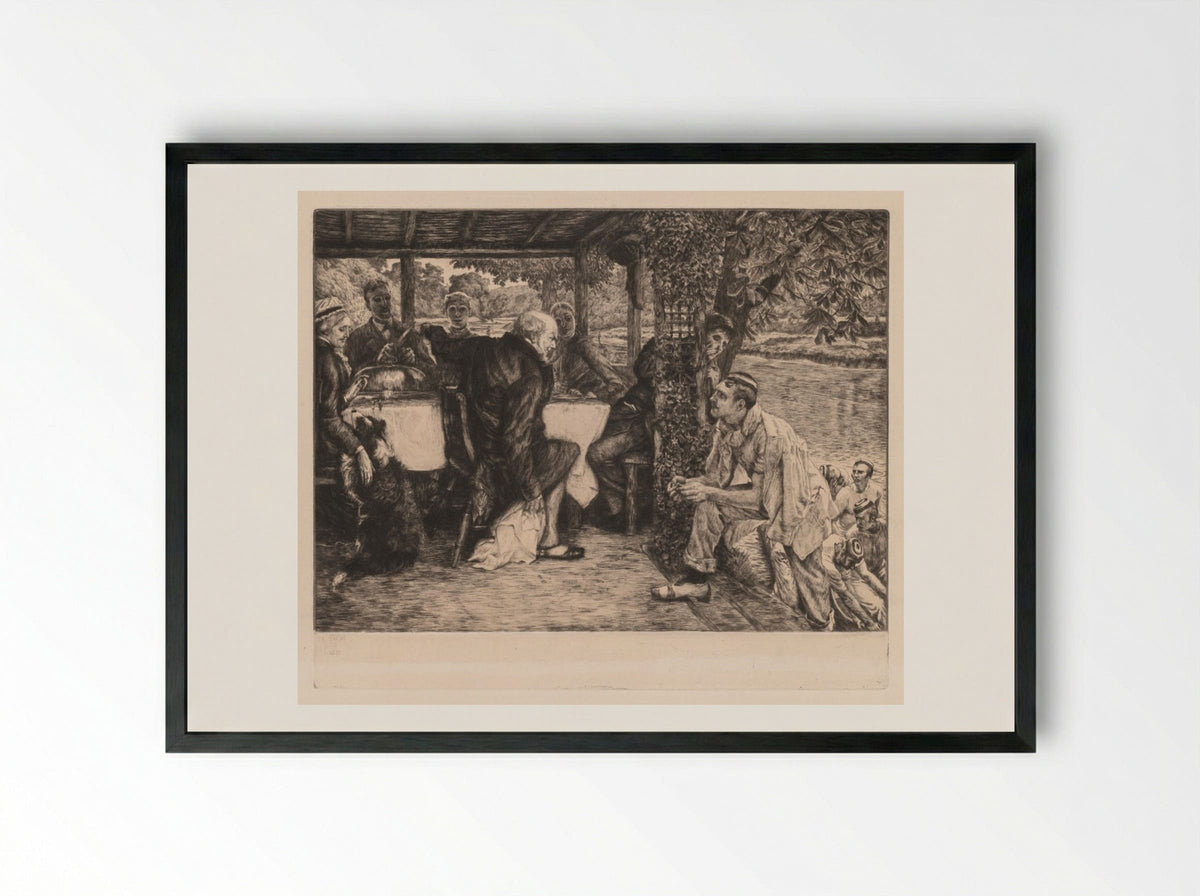 The Prodigal Son: The Fatted Calf - James Tissot - Framed Print Black