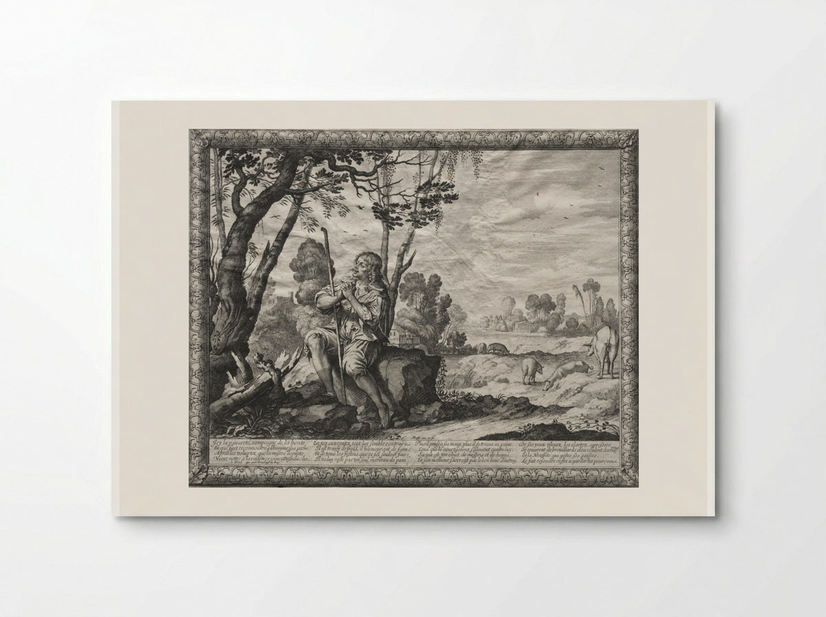 The Prodigal Son: The Prodigal Tending the Pigs - Abraham Bosse - Poster