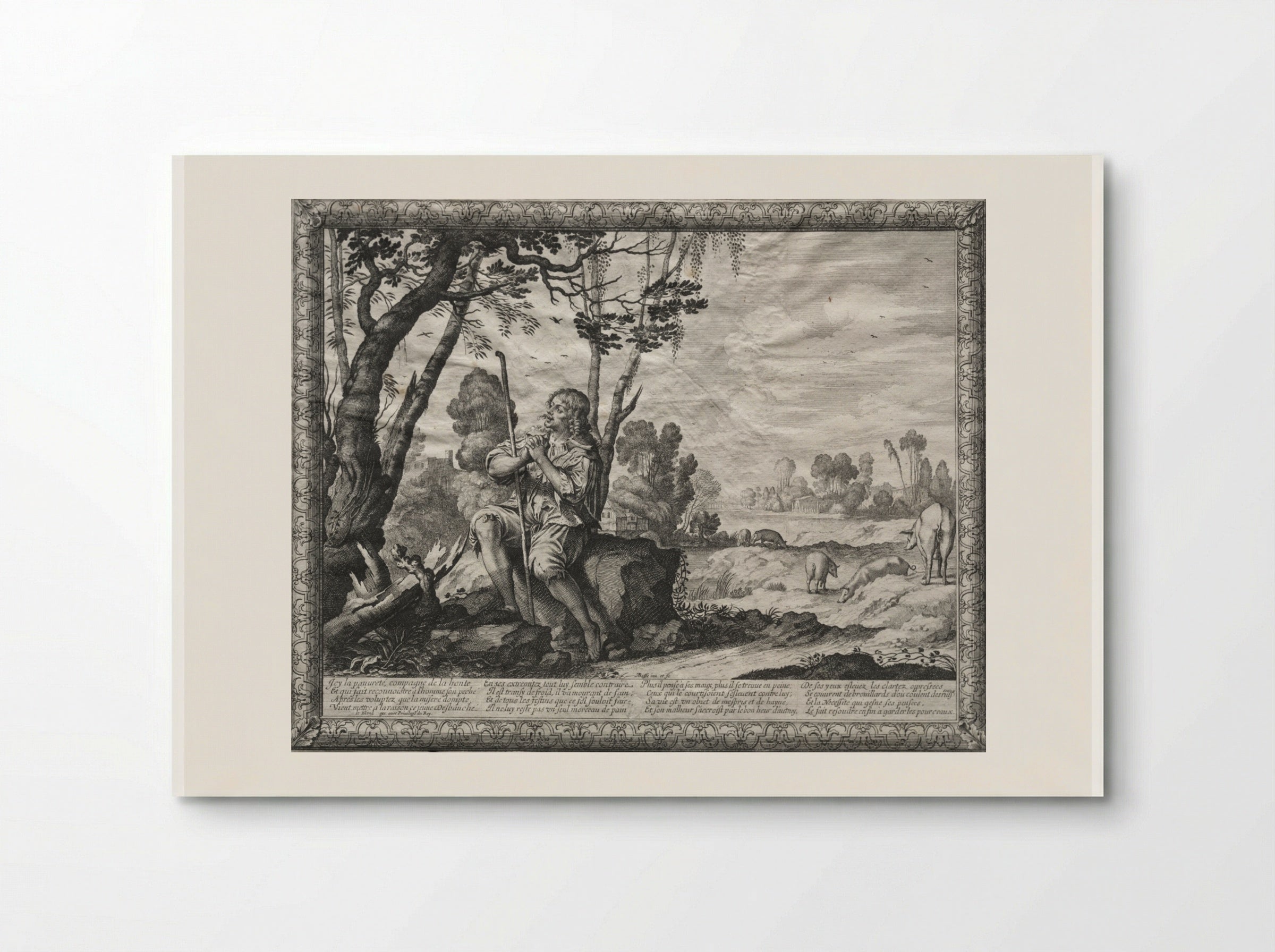 The Prodigal Son: The Prodigal Tending the Pigs - Abraham Bosse - Poster