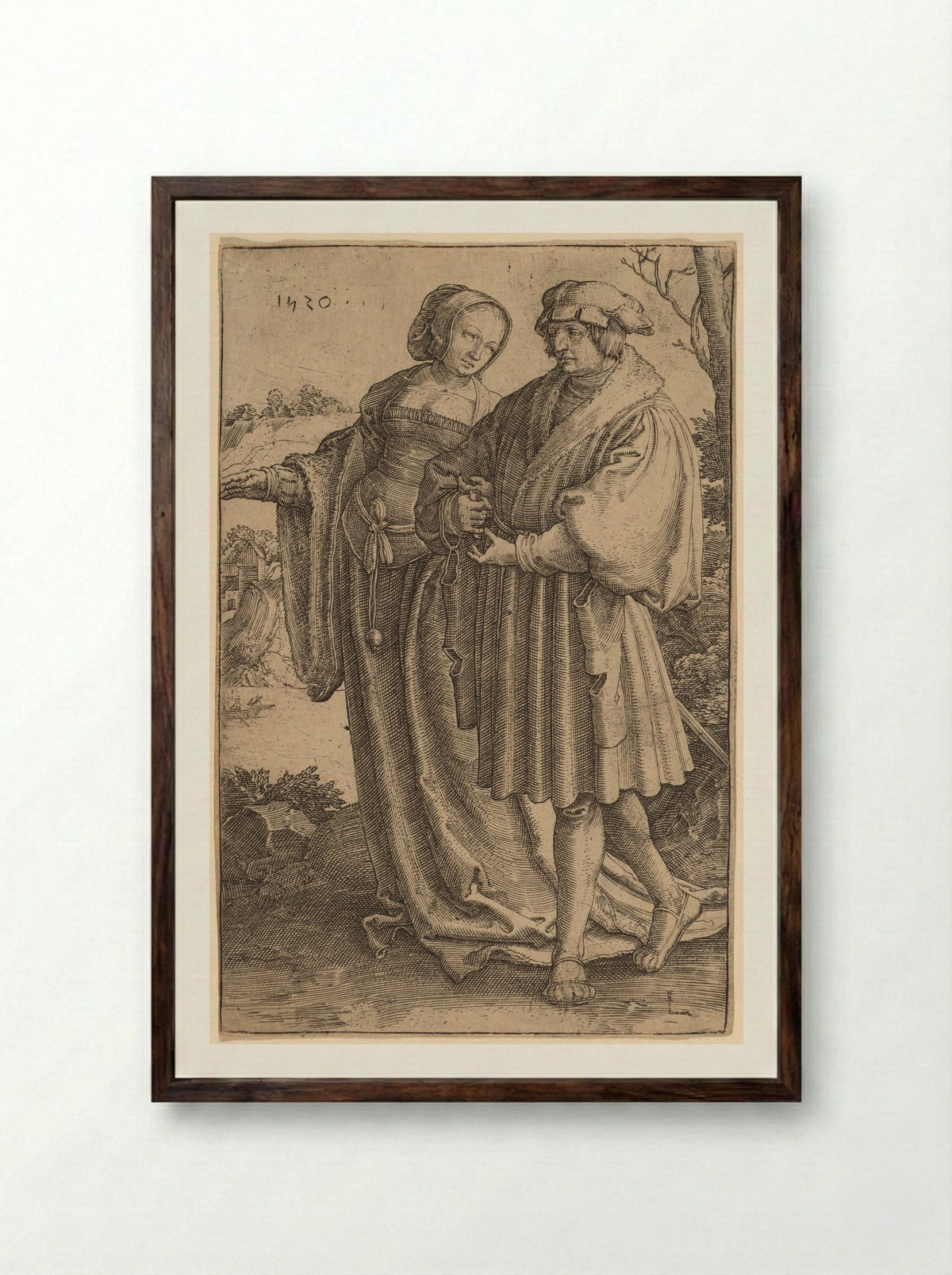 The Promenade - Lucas van Leyden - Framed Print Dark Wood