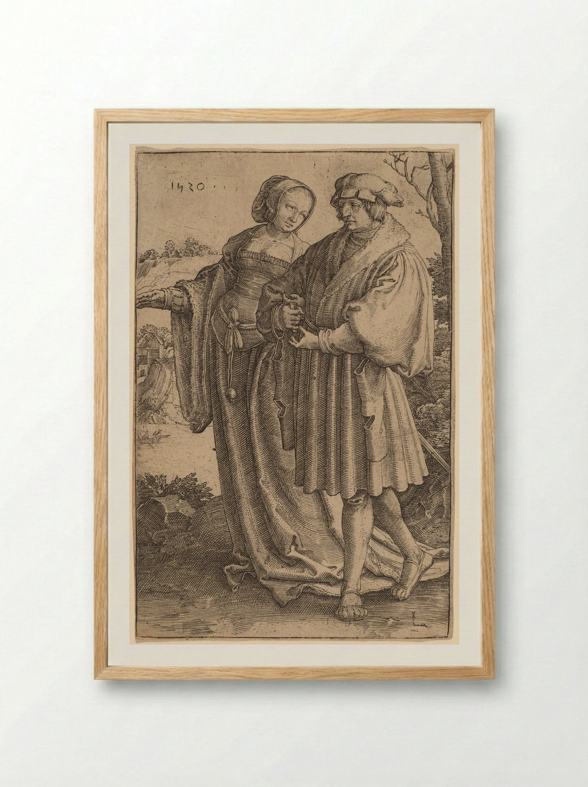 The Promenade - Lucas van Leyden - Framed Print Wood
