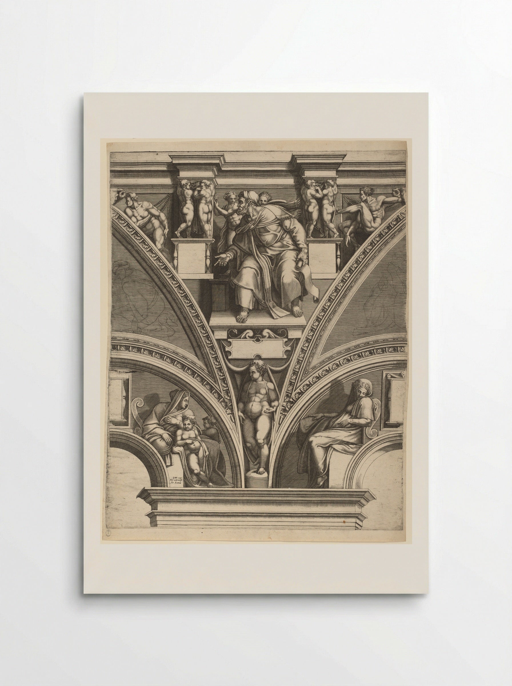 The Prophet Ezekiel (After Michelangelo) - Giorgio Ghisi - Poster