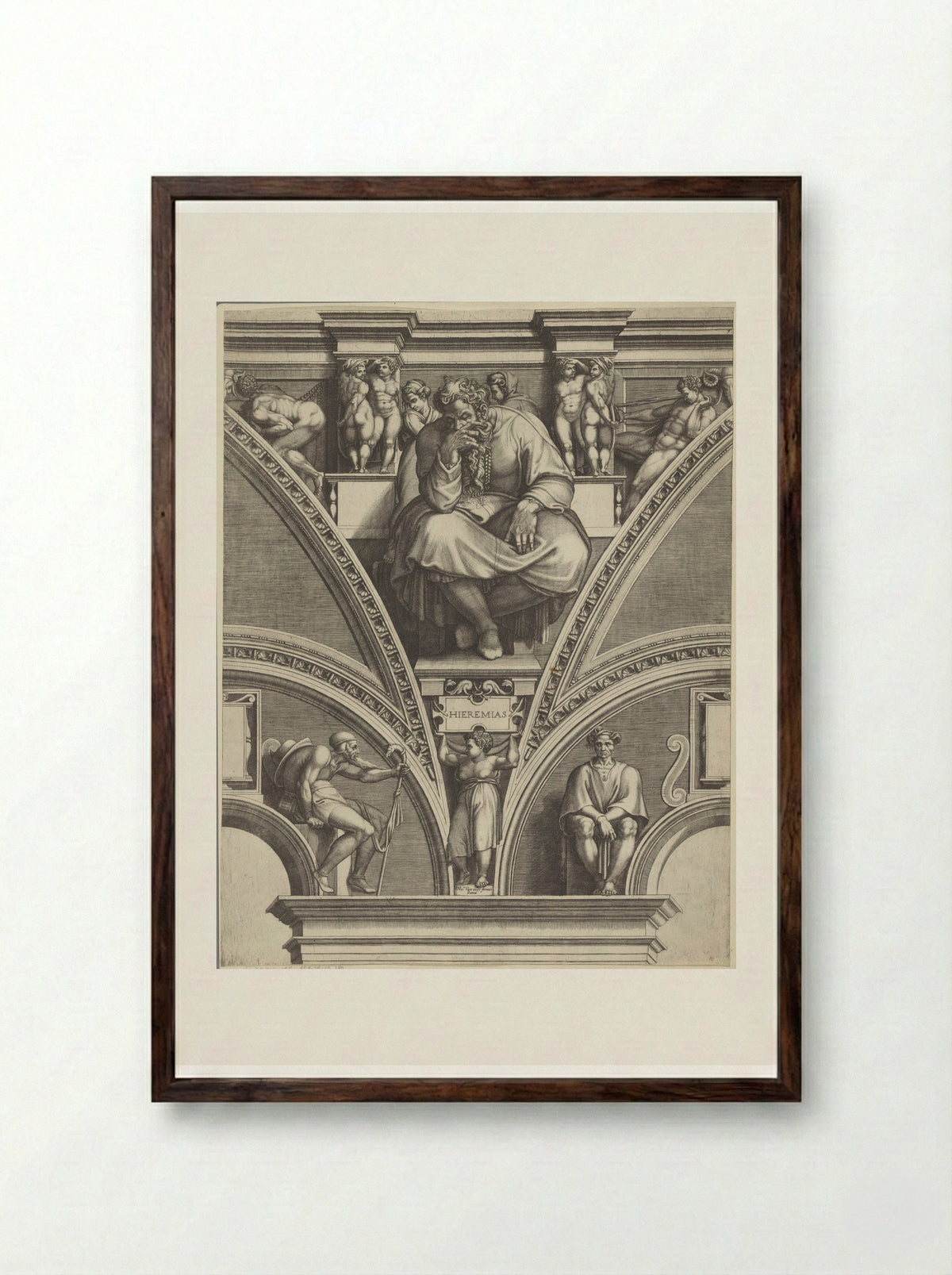 The Prophet Jeremiah - Giorgio Ghisi - Framed Print Dark Wood