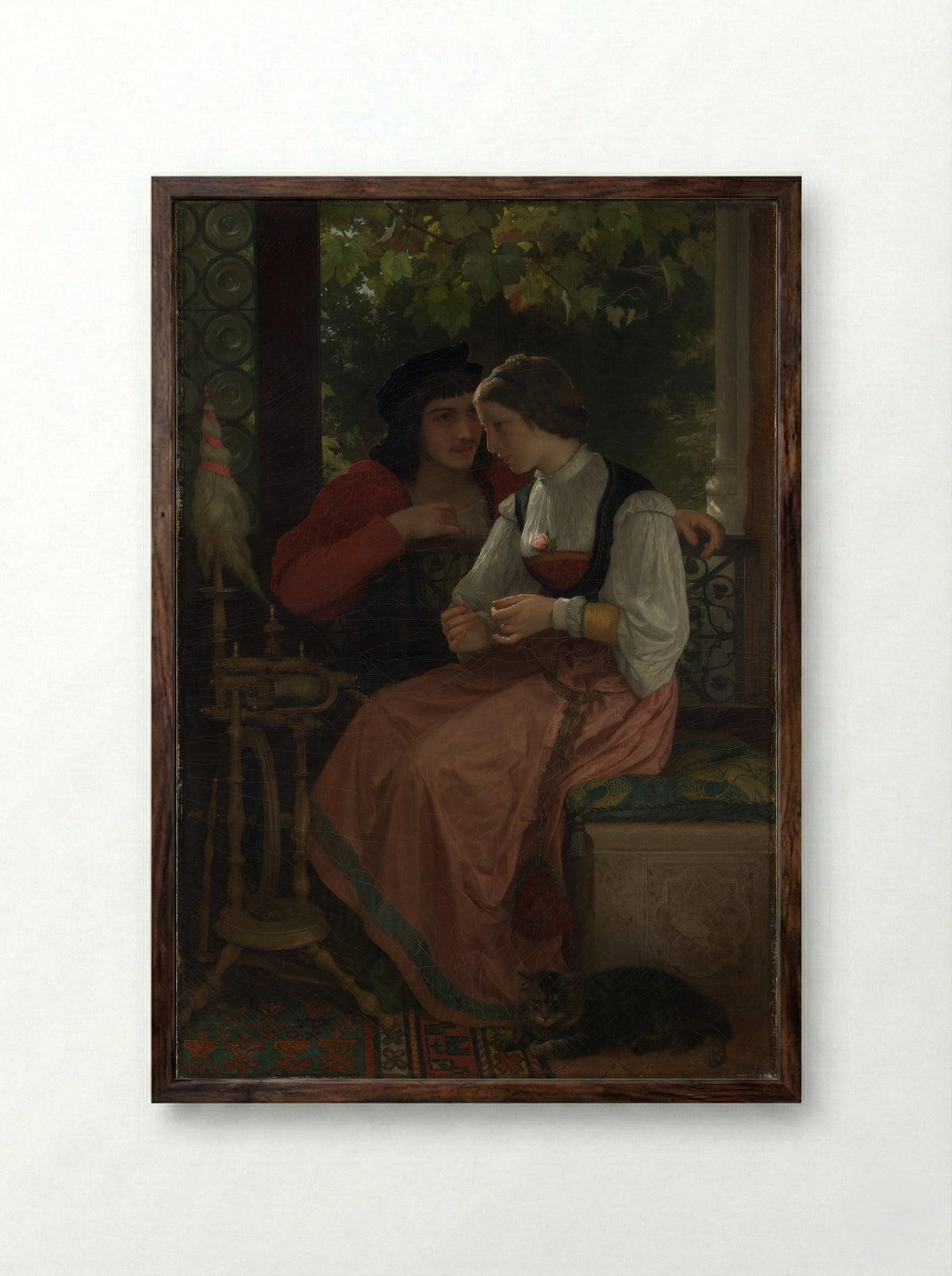 The Proposal - William-Adolphe Bouguereau - Framed Print Dark Wood