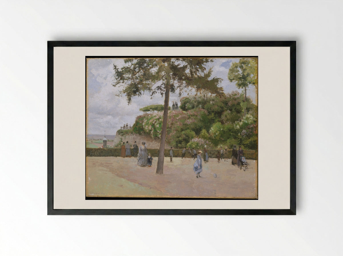 The Public Garden at Pontoise - Camille Pissarro - Framed Print Black