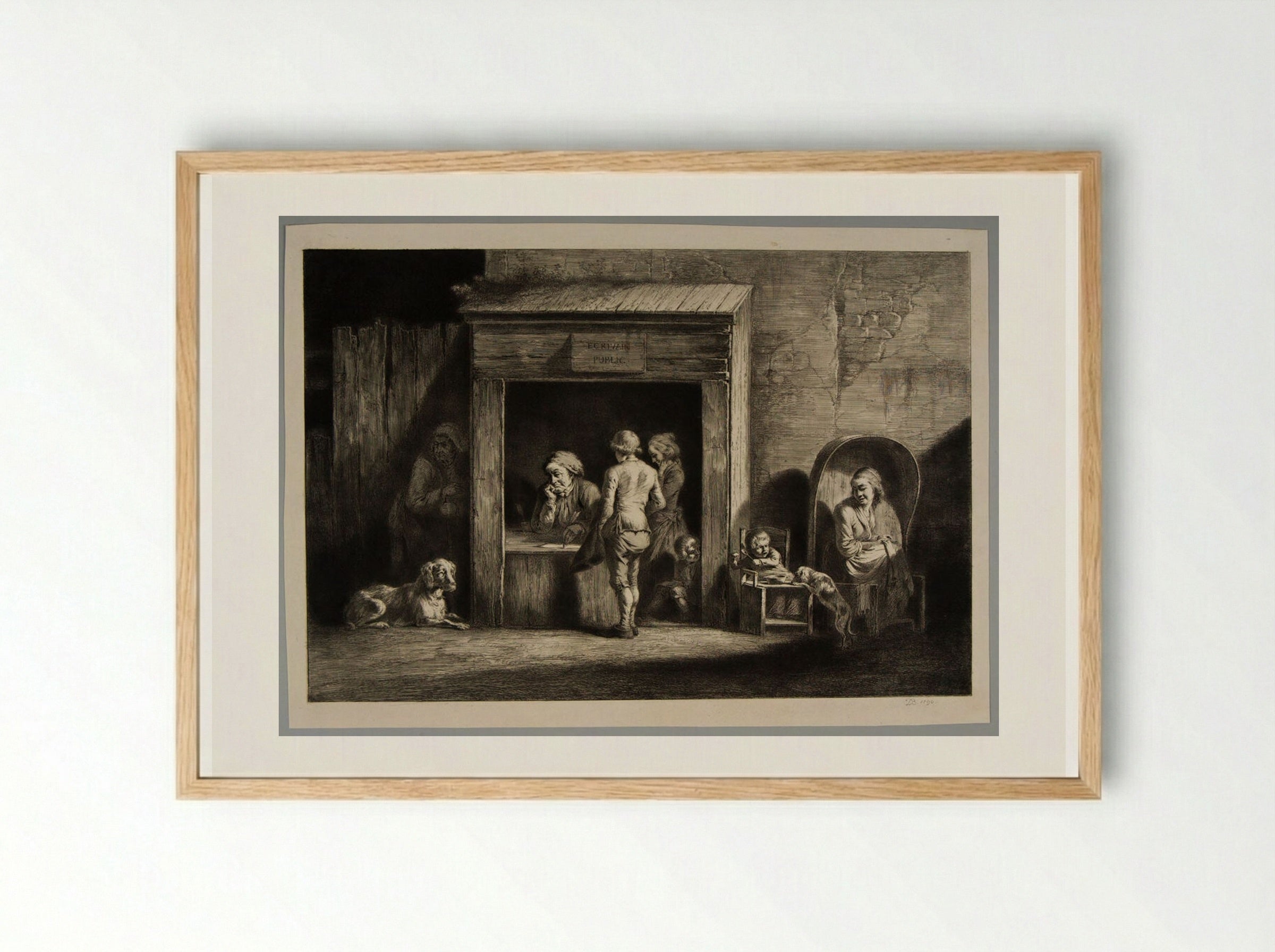 The Public Scrivener - Jean-Jacques de Boissieu - Framed Print Wood