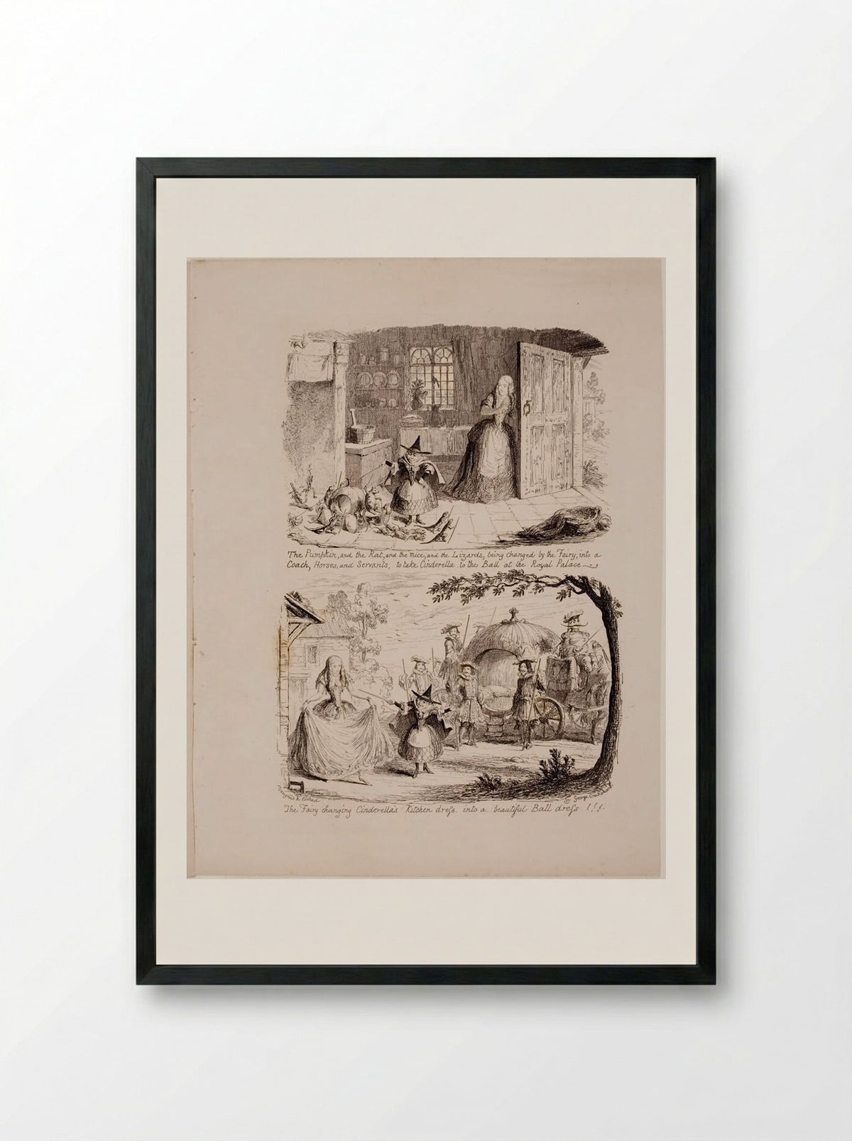 The Pumpkin, and the Rat - George Cruikshank - Framed Print Black