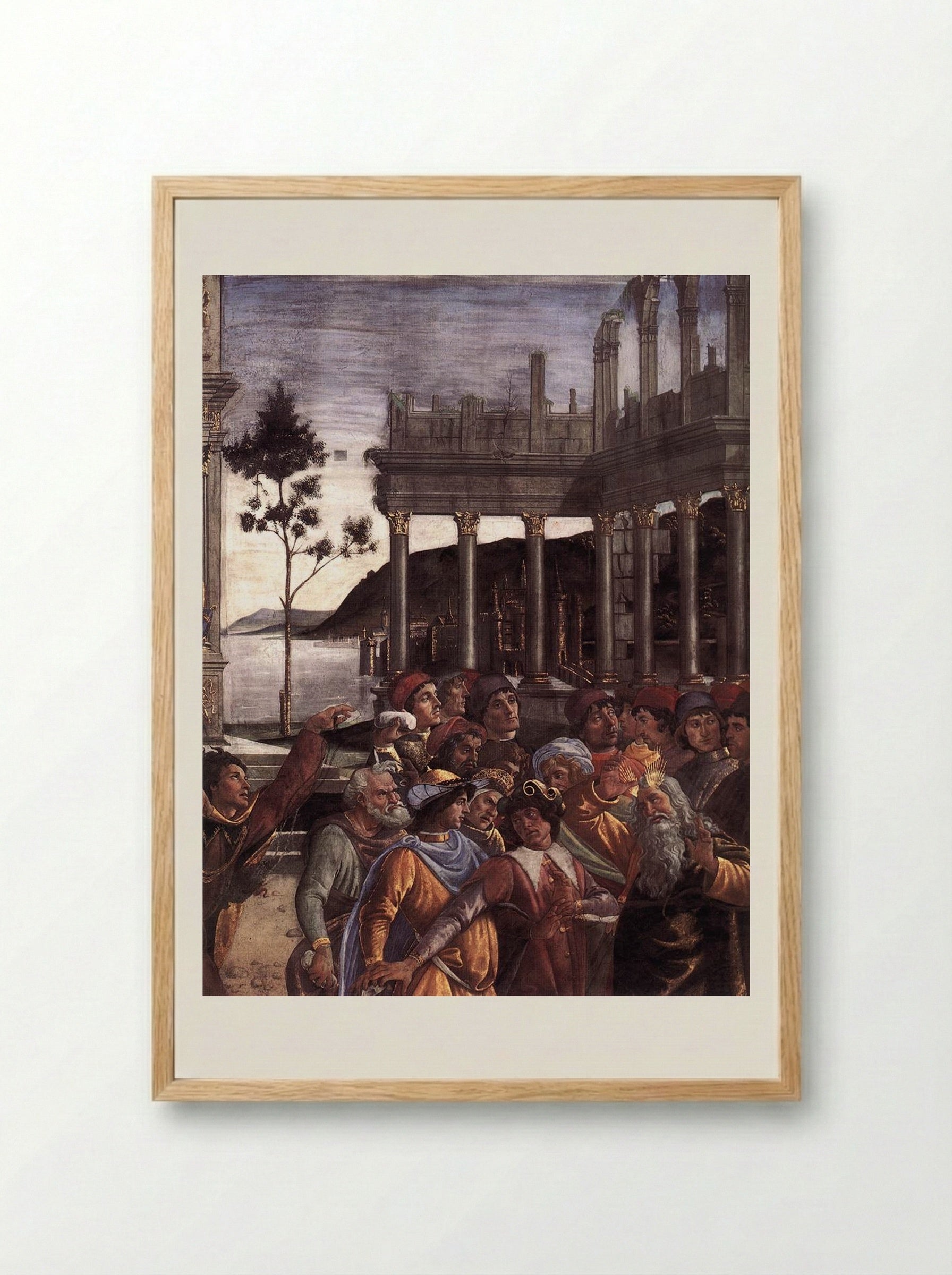 The Punishment of Korah, Dathan and Abiram - Sandro Botticelli - Framed Print Wood