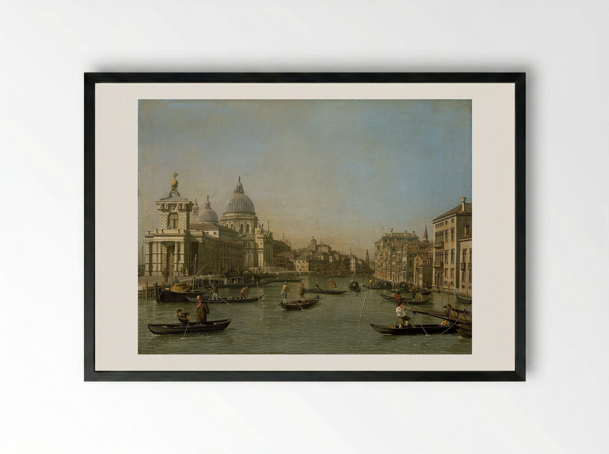 The Punta della Dogana - Canaletto - Framed Print Black