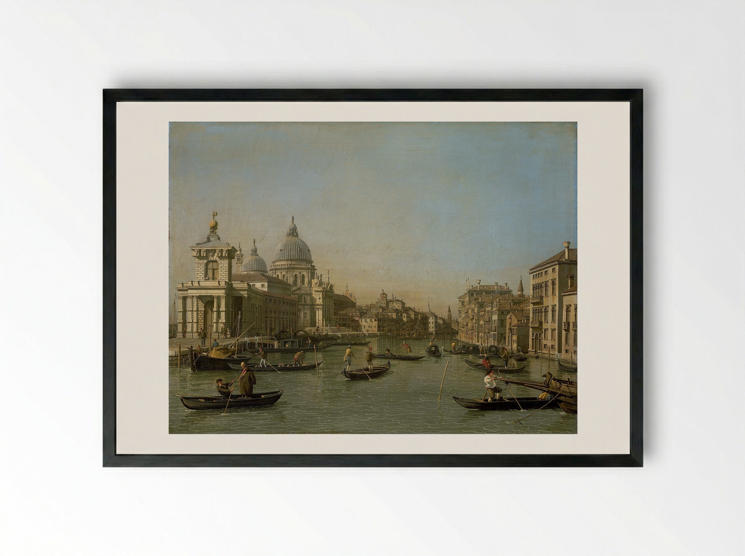 The Punta della Dogana - Canaletto - Framed Print Black