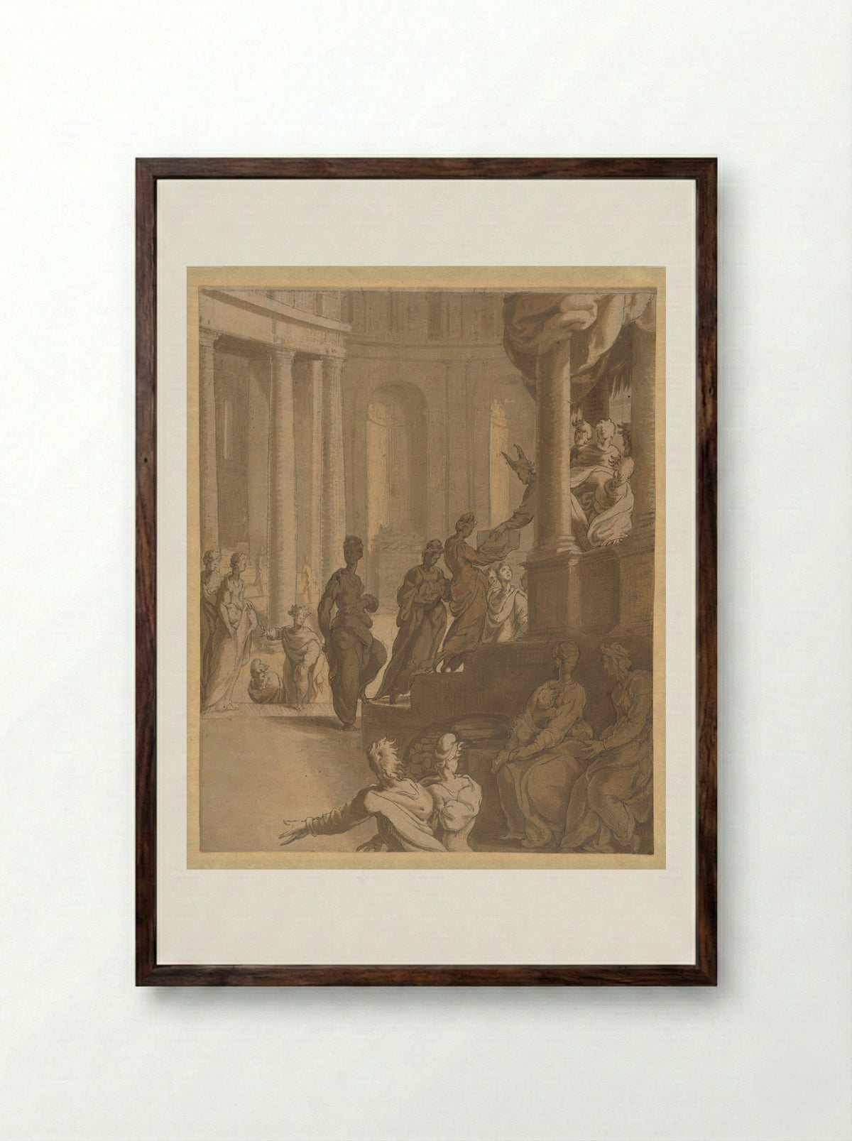 The Purification of the Virgin - Adriaan de Weerdt - Framed Print Dark Wood