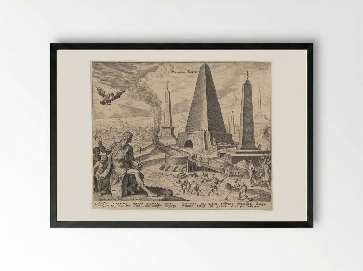 The Pyramids of Egypt - Philips Galle - Framed Print Black