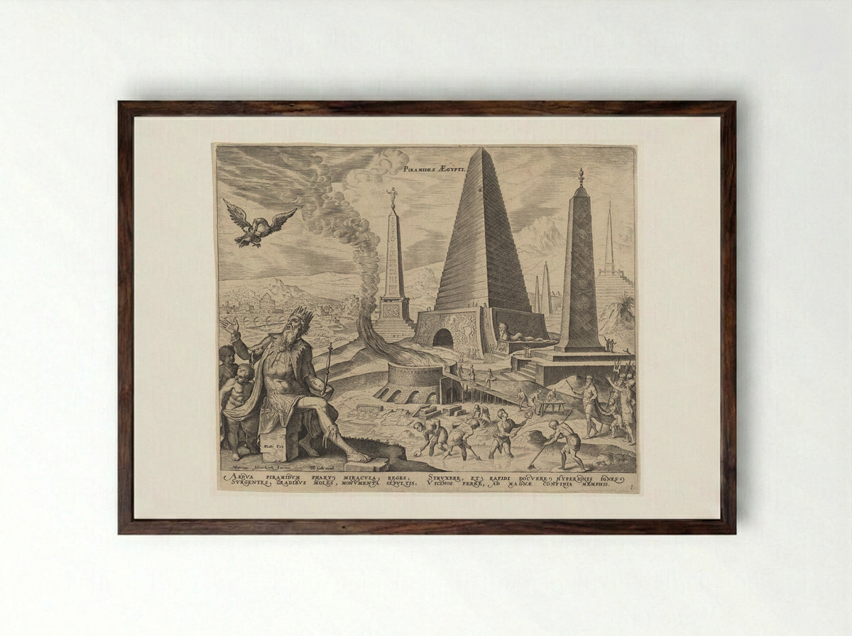 The Pyramids of Egypt - Philips Galle - Framed Print Dark Wood