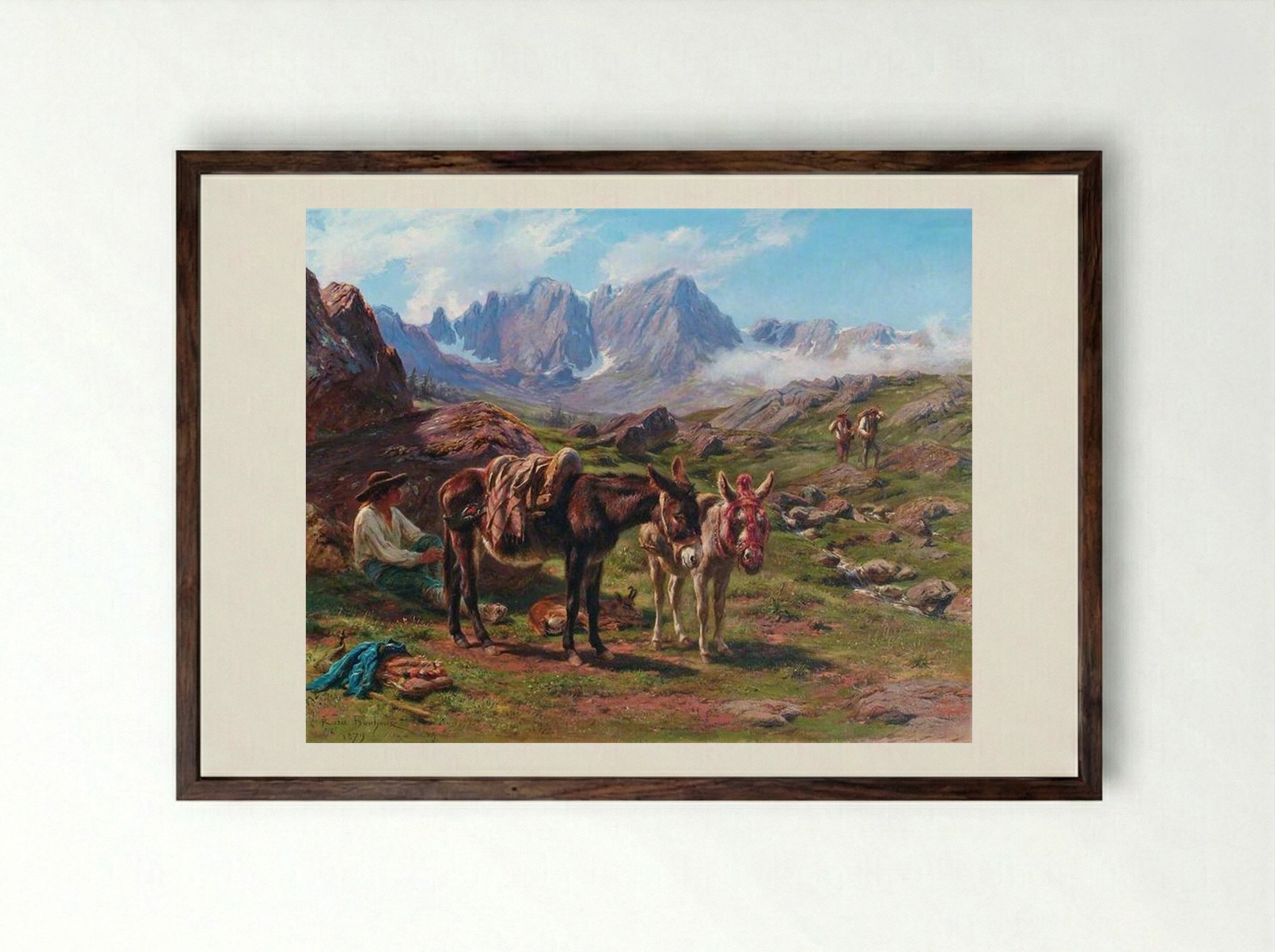 The Pyrenees - Rosa Bonheur - Framed Print Dark Wood