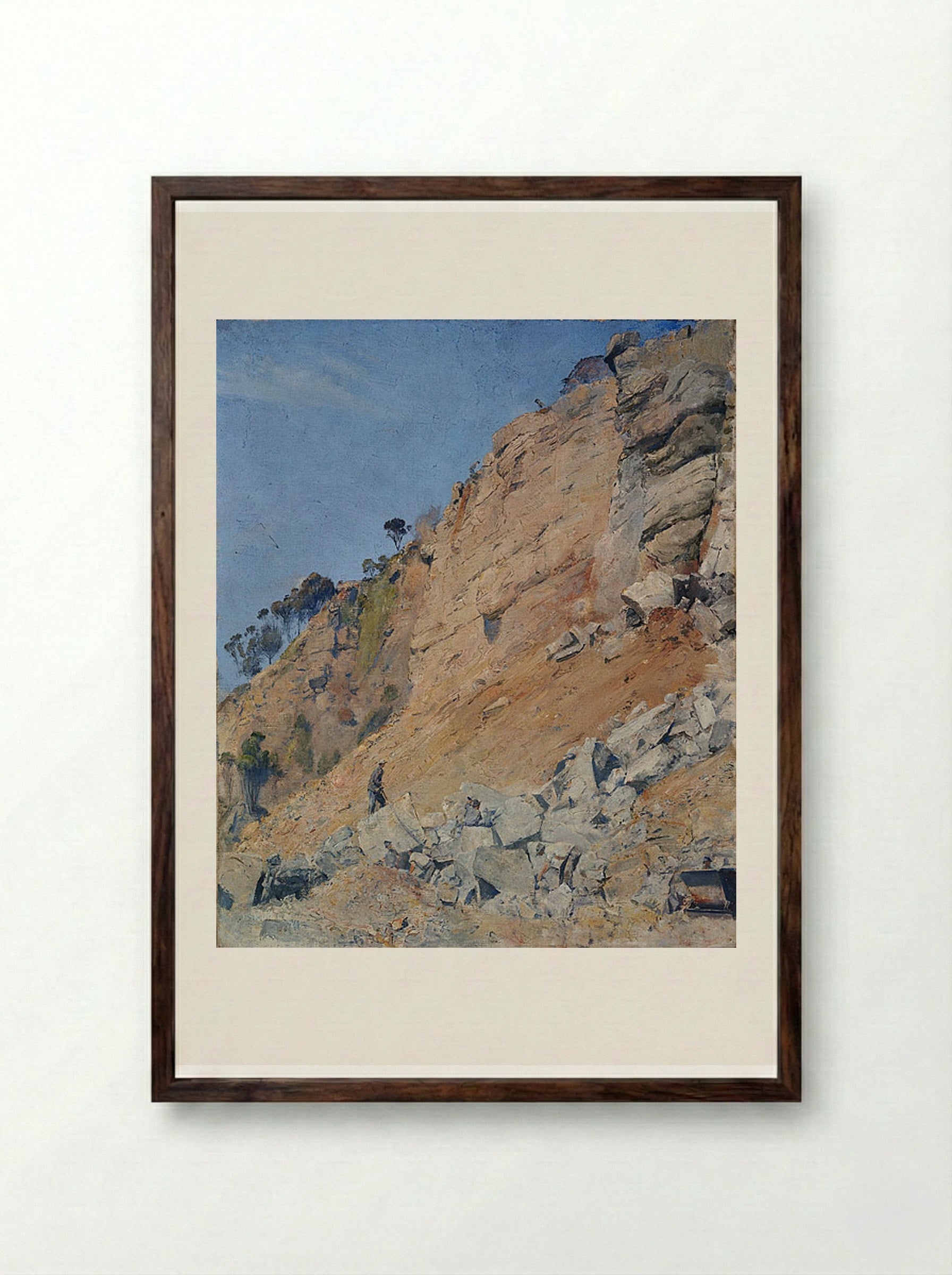 The Quarry, Maria Island - Tom Roberts - Framed Print Dark Wood