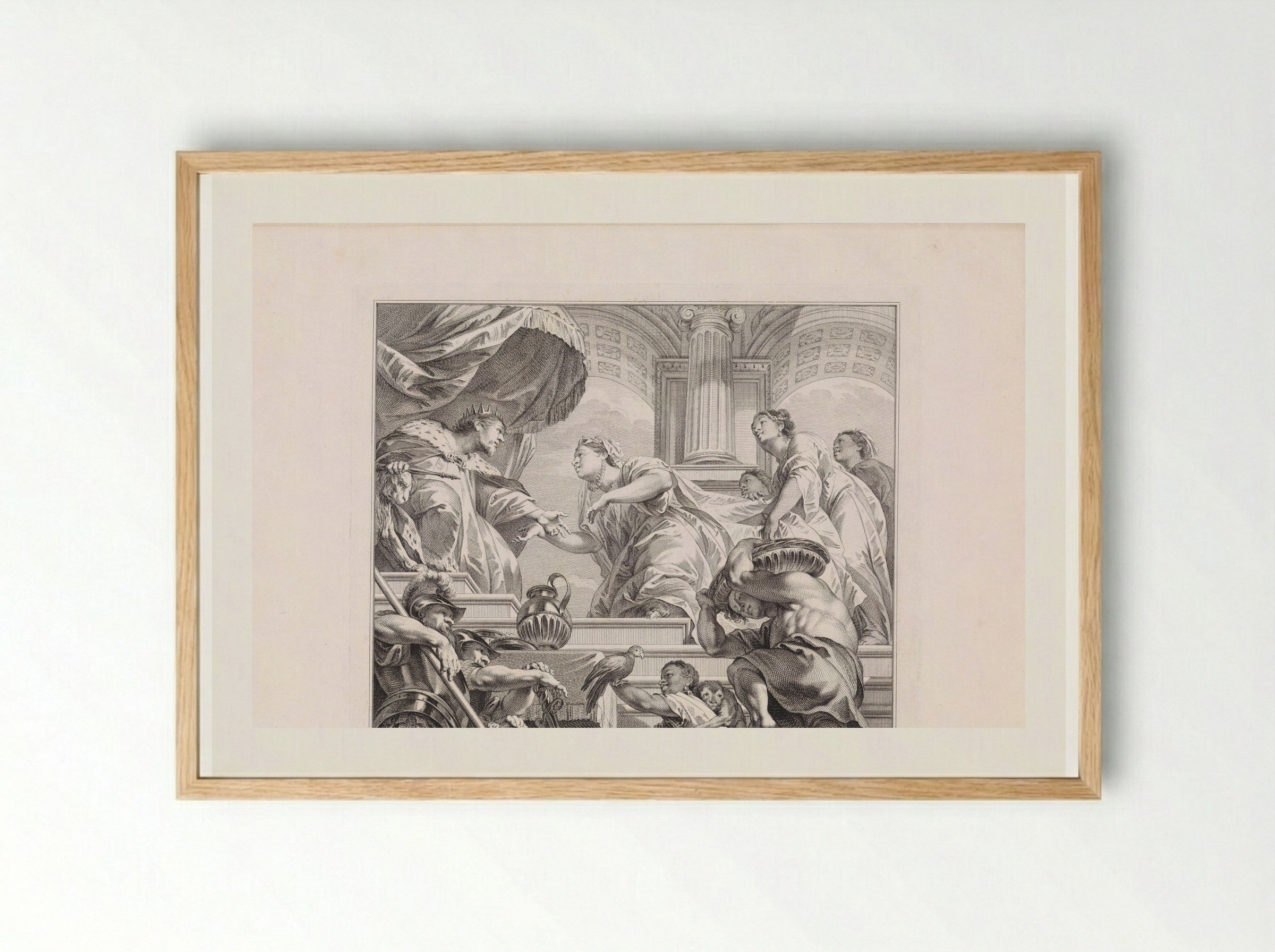The Queen of Sheba Testing Solomon with Riddles - Jan Punt - Framed Print Wood