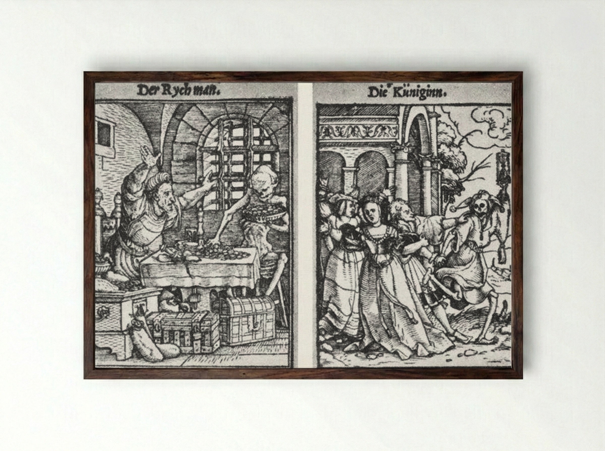 The Queen - Hans Holbein the Younger - Framed Print Dark Wood
